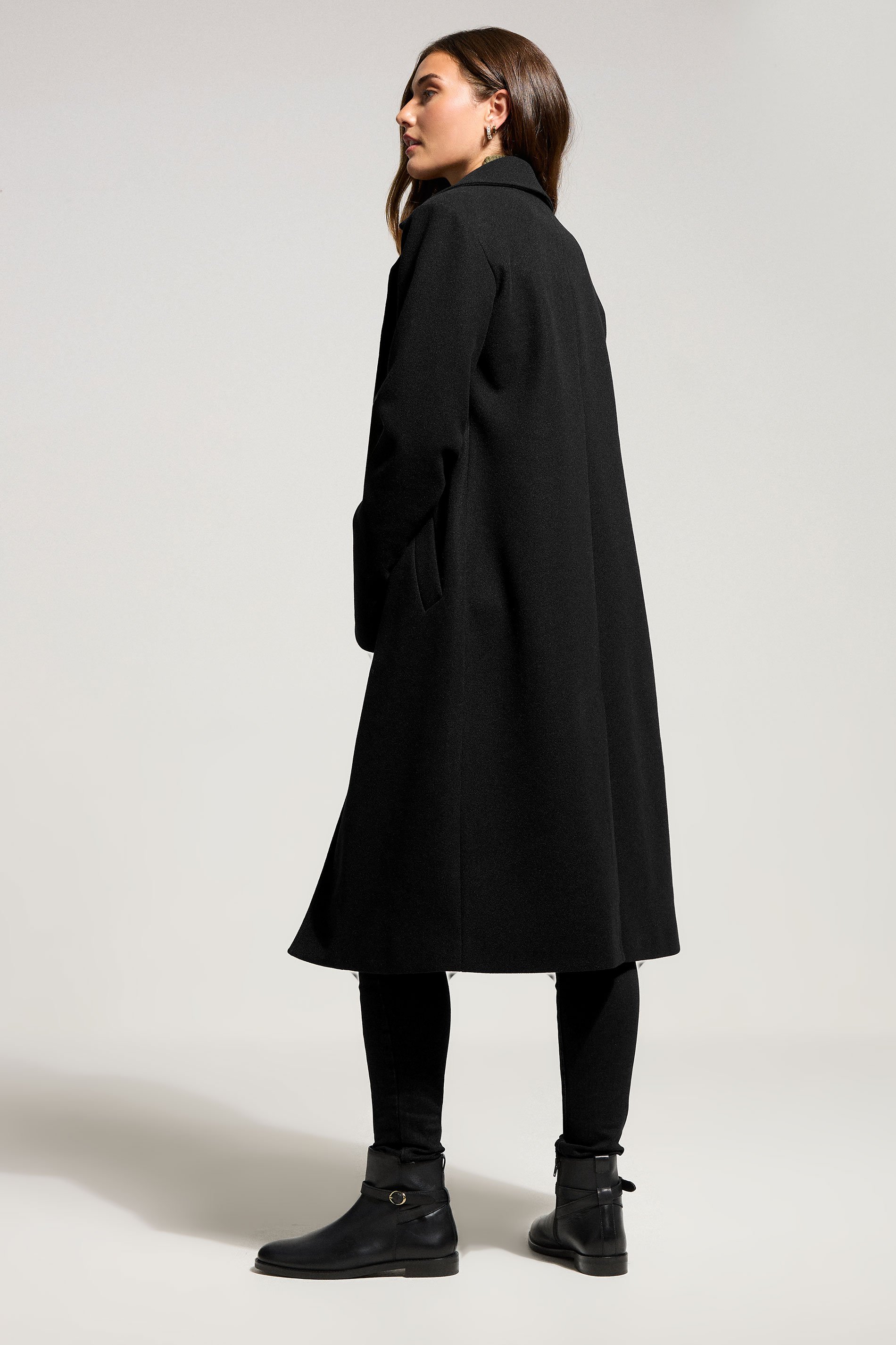 LTS Tall Black Formal Midi City Coat | Long Tall Sally 3