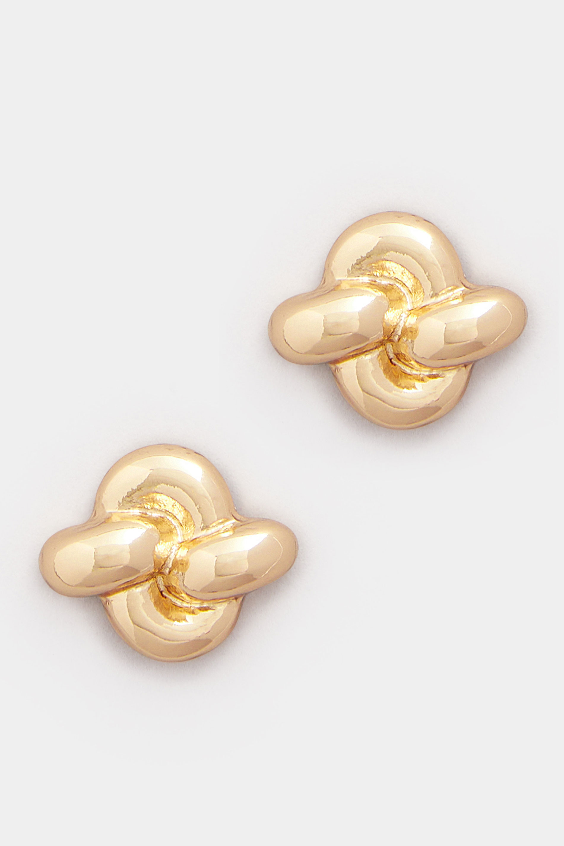 Gold Tone Twisted Stud Earrings | Yours Clothing 2
