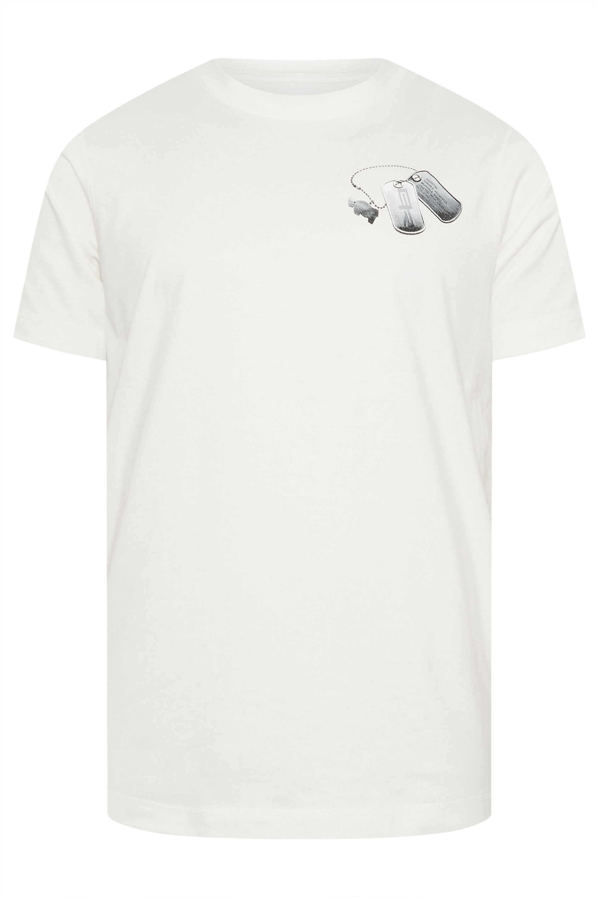 BadRhino Big & Tall Off-White Military Dog Tag Graphic T-Shirt | BadRhino 7