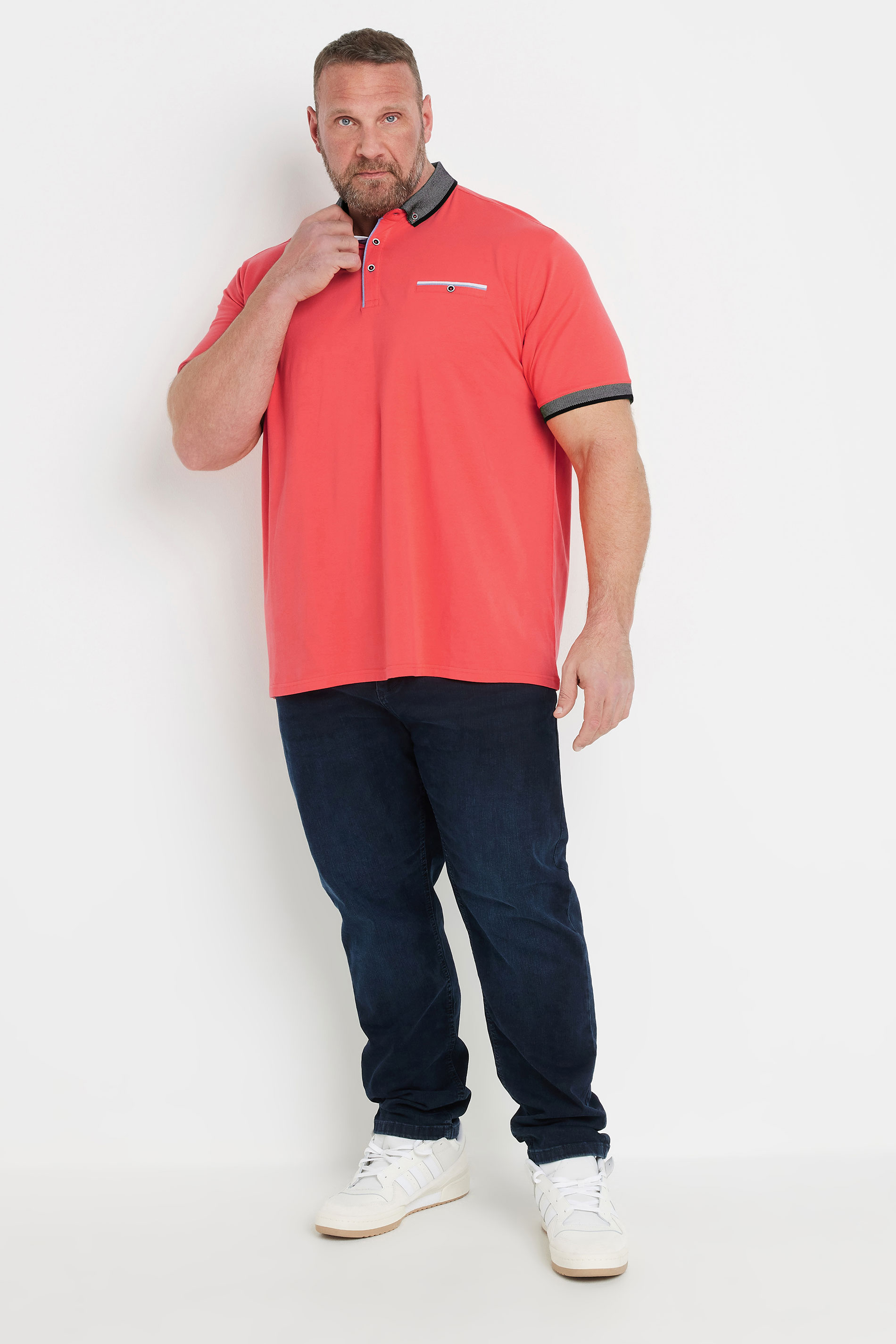 BadRhino Big & Tall Orange Chambray Polo Shirt | BadRhino 5