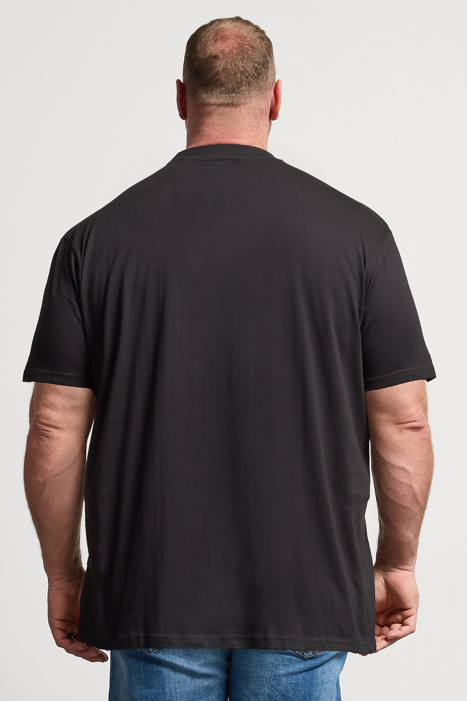 BadRhino Big & Tall Black Extra Long Distressed Graphic T-Shirt | BadRhino 2