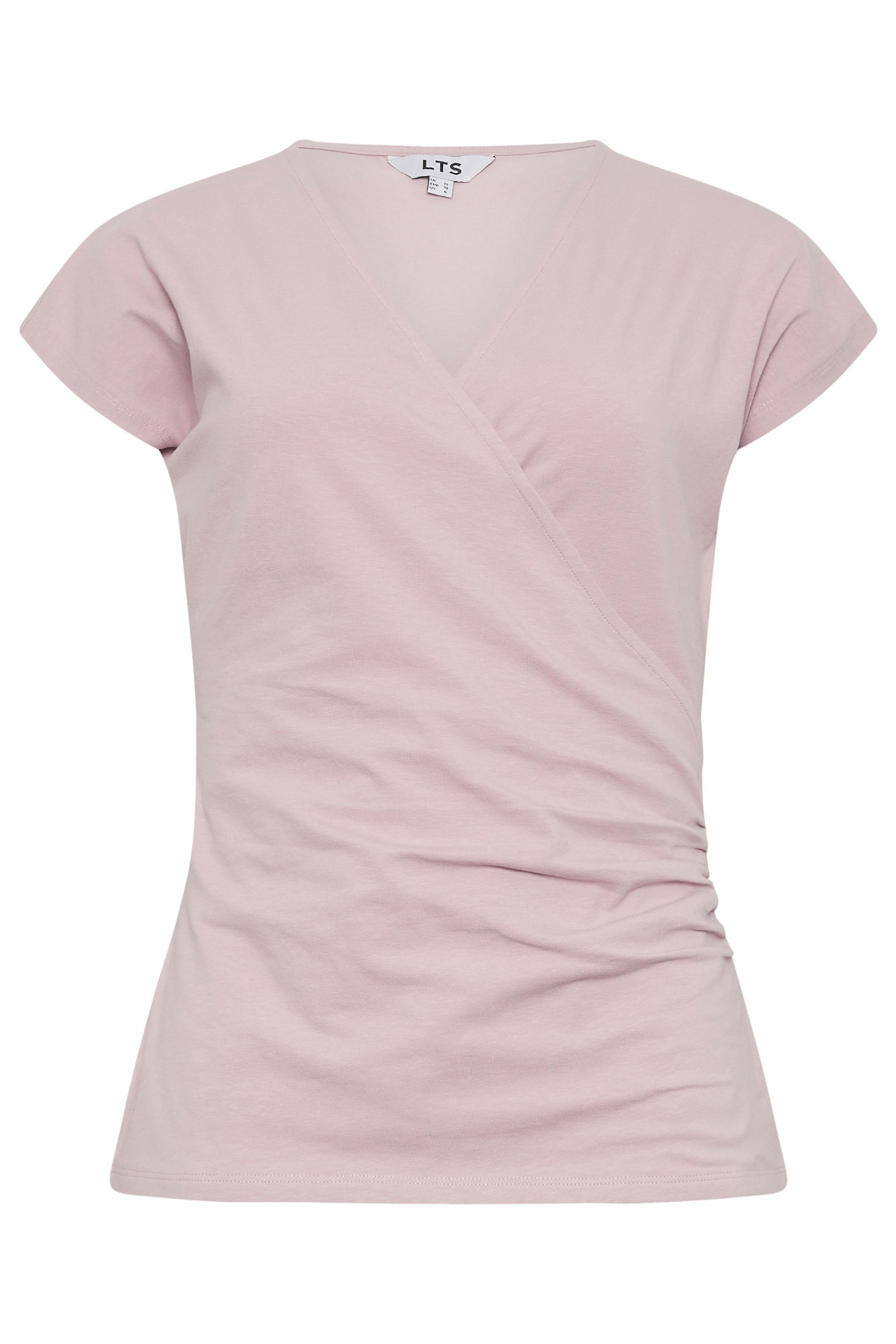 LTS Tall Women's 2 PACK Pink & Blue Short Sleeve Wrap Tops | Long Tall Sally 9