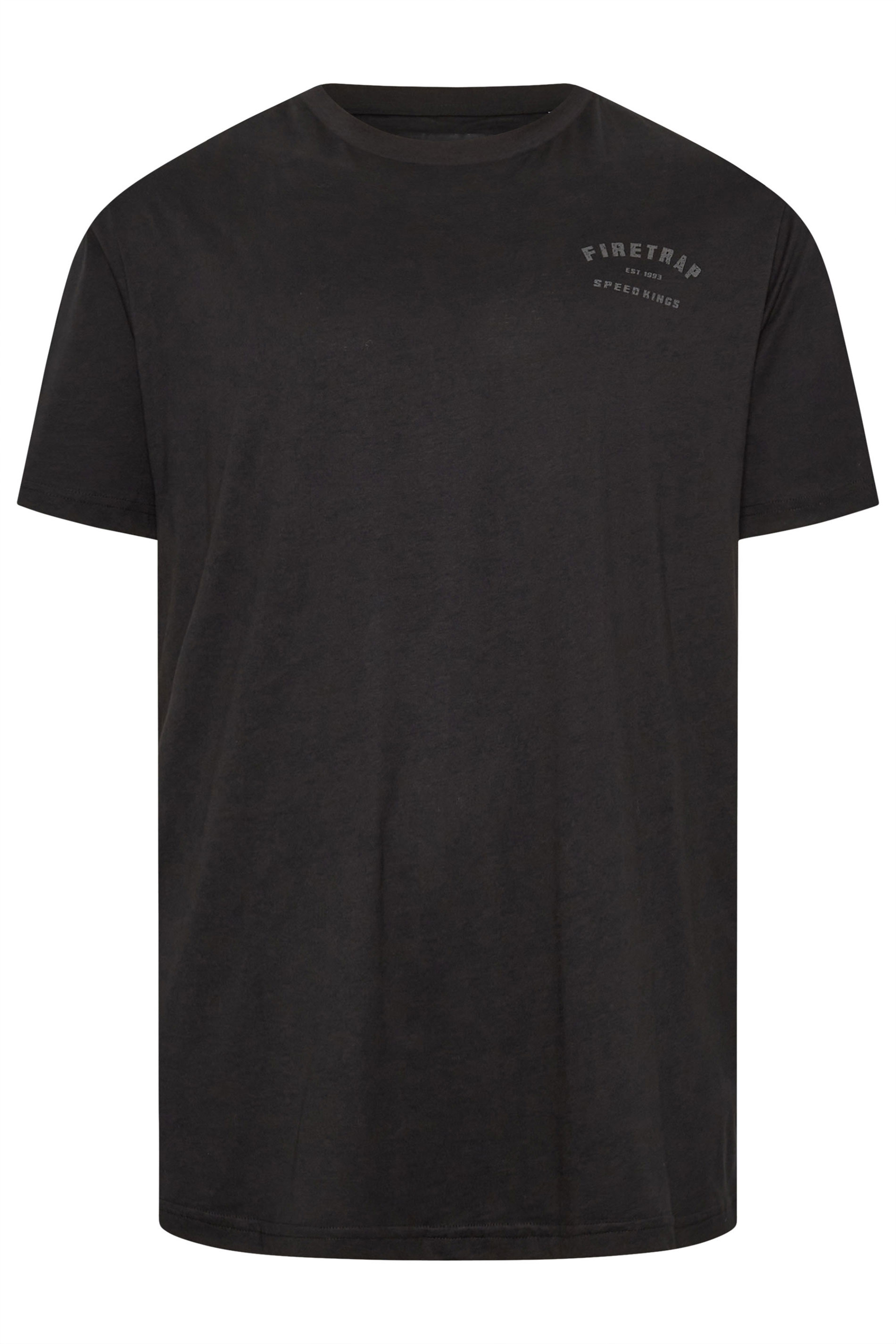 FIRETRAP Big & Tall Black 'Born To Ride' Print T-Shirt | BadRhino 4