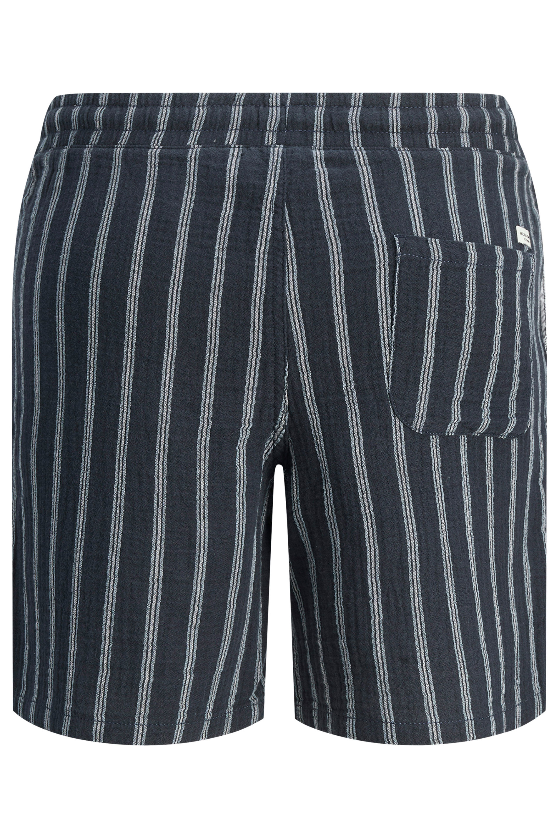 JACK & JONES Big & Tall Navy Blue & White Stripe Jogger Shorts | BadRhino 4