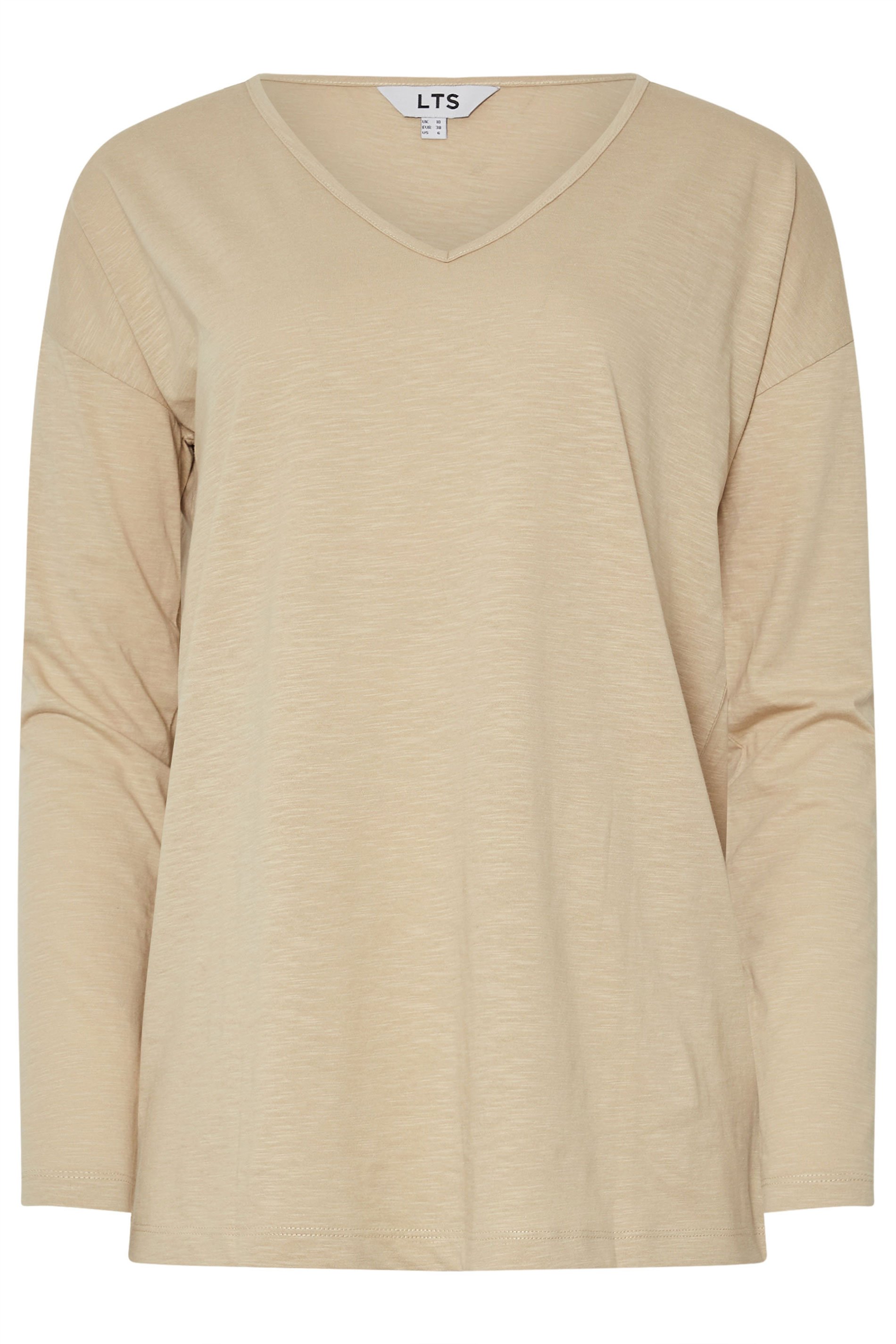 LTS Tall 2 PACK Beige Brown & Sage Green Long Sleeve T-Shirts | Long Tall Sally 9