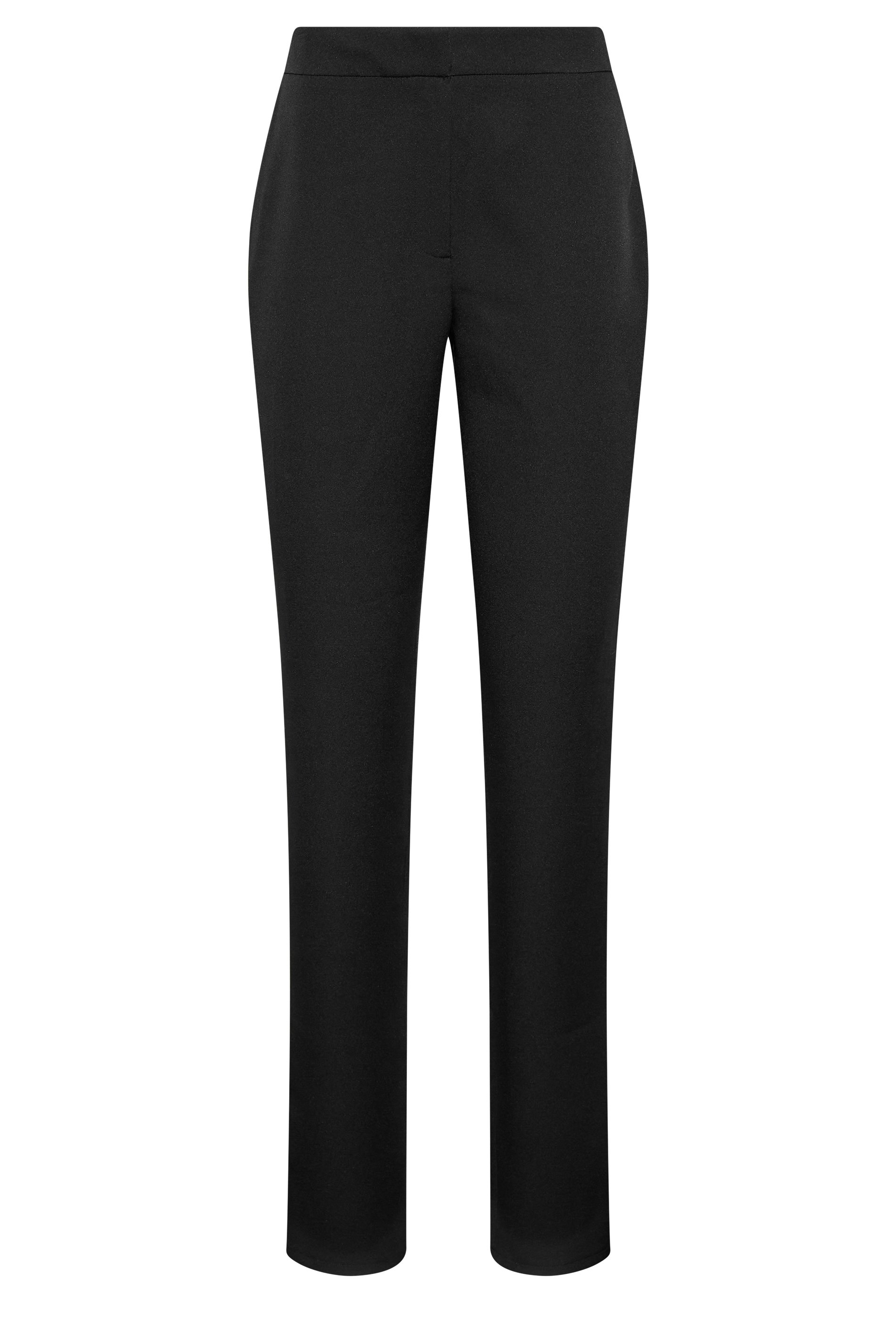 LTS Tall Black Button Detail Wide Leg Trousers | Long Tall Sally
