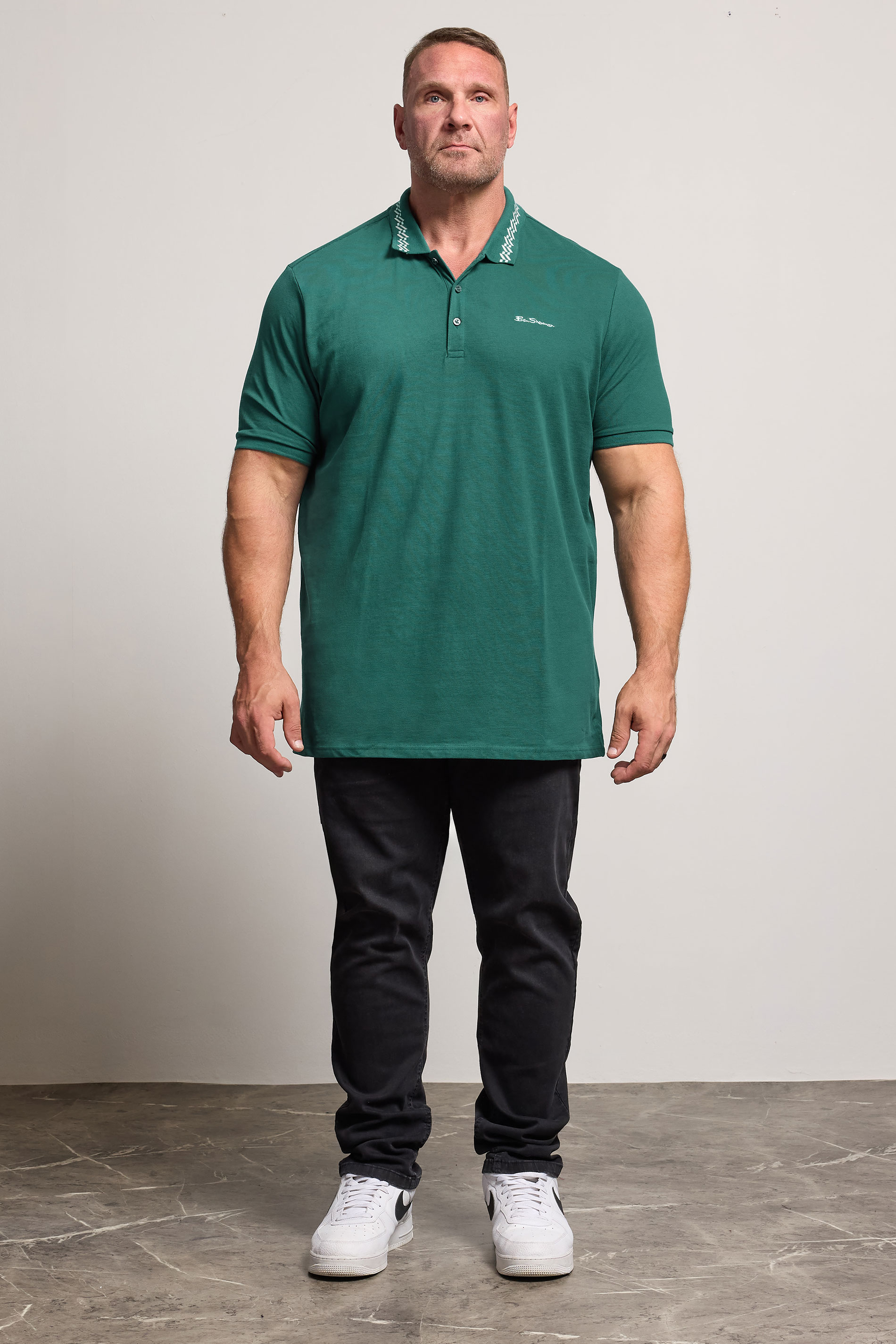 Ben Sherman Big & Tall Teal Signature Pique Polo Shirt | BadRhino 2