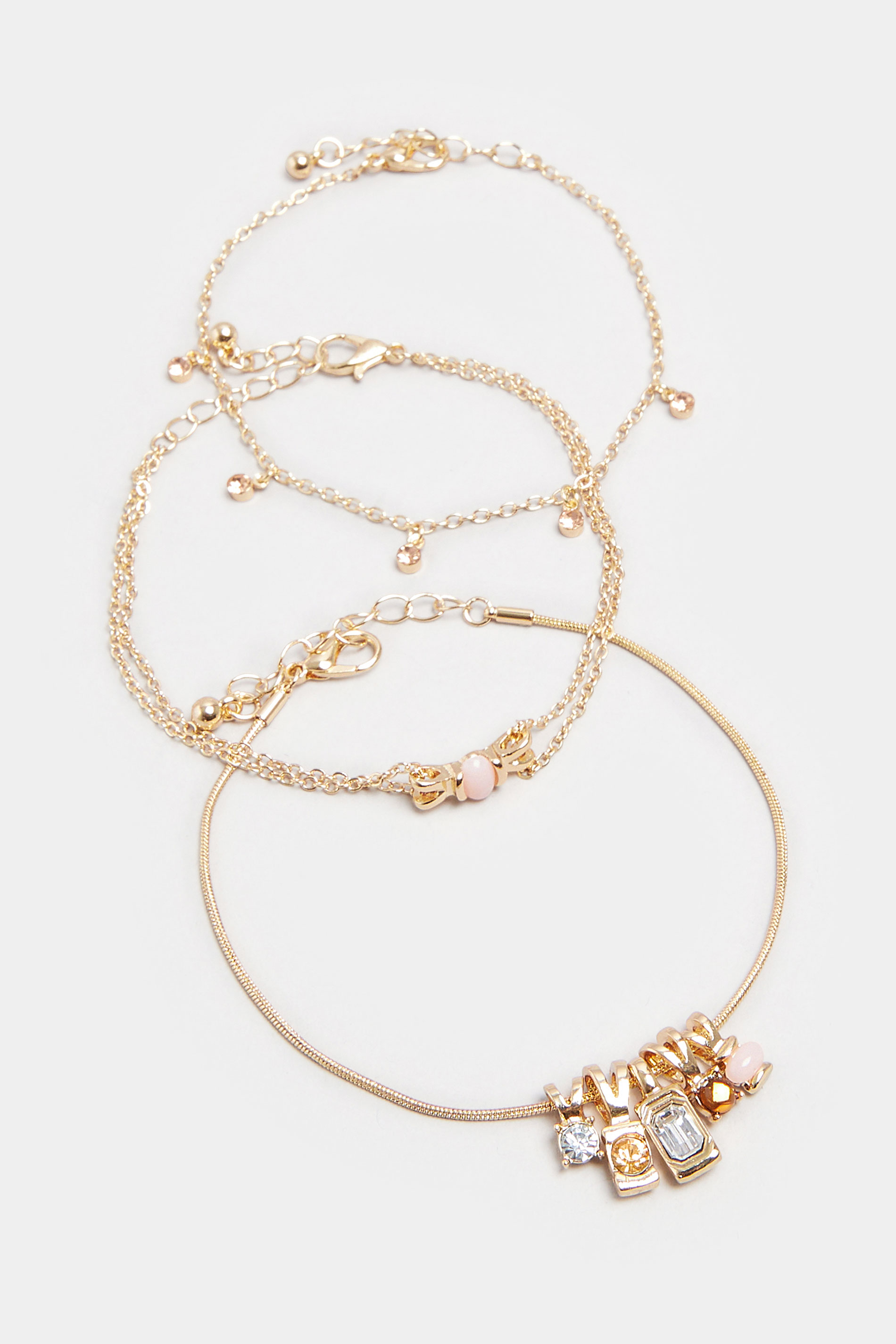 Gold Tone Heart Charm Bracelet | Yours Clothing 2