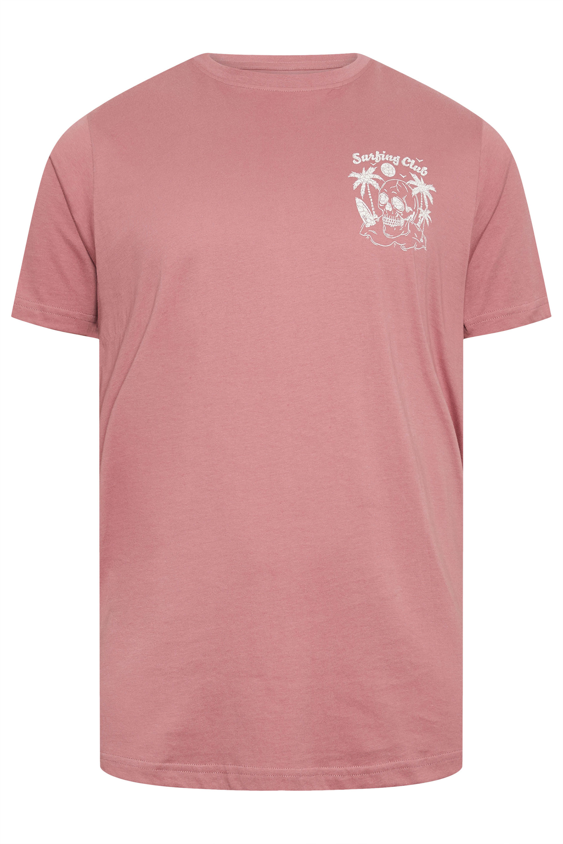 BadRhino Big & Tall Pink 'Surfing Club' T-Shirt | BadRhino 3
