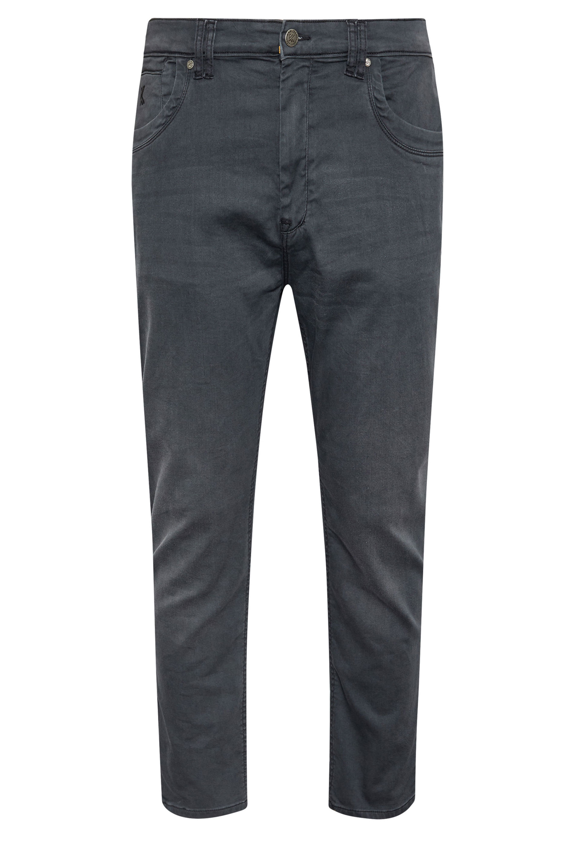 KAM Big & Tall Charcoal Grey Soft Stretch Denim Jeans | BadRhino 4