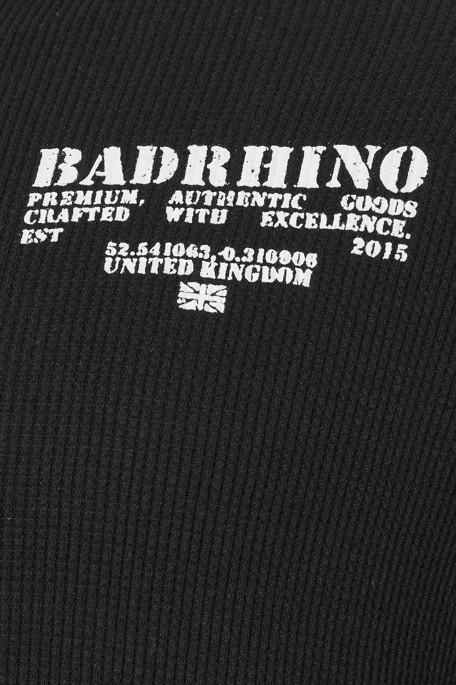 BadRhino Big & Tall Black Military Waffle Texture Long sleeve T-Shirt | BadRhino 9