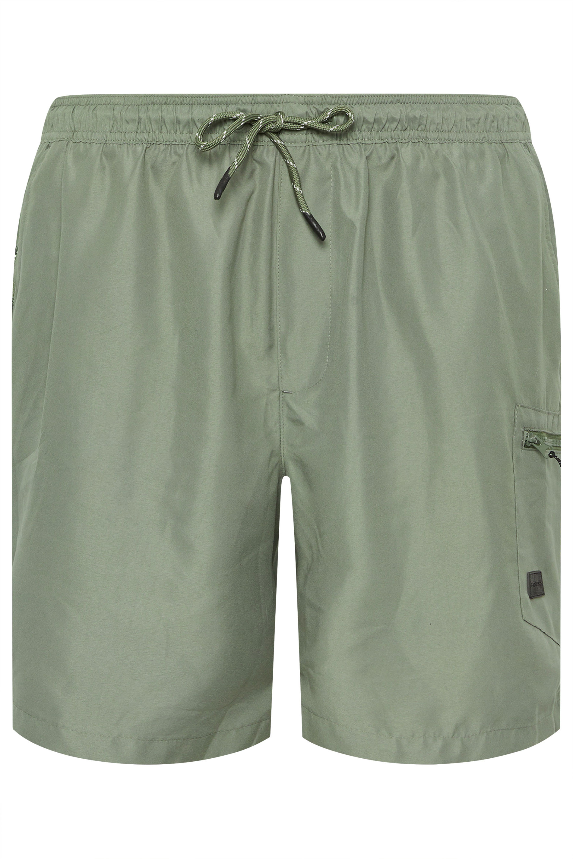 BadRhino Big & Tall Khaki Green Cargo Swim Shorts | BadRhino 8