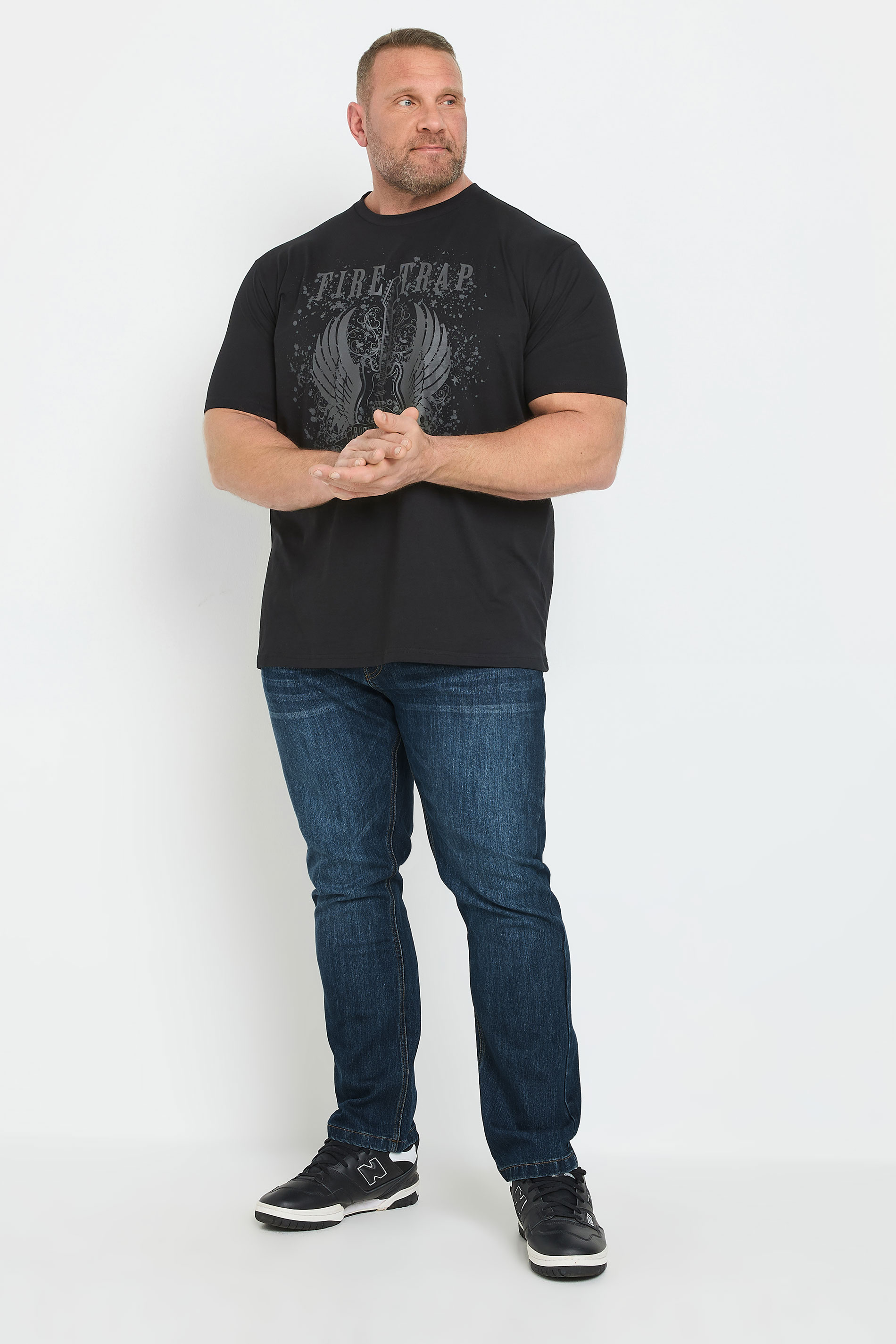 FIRETRAP Big & Tall Blue Dark Wash Jeans | BadRhino 2