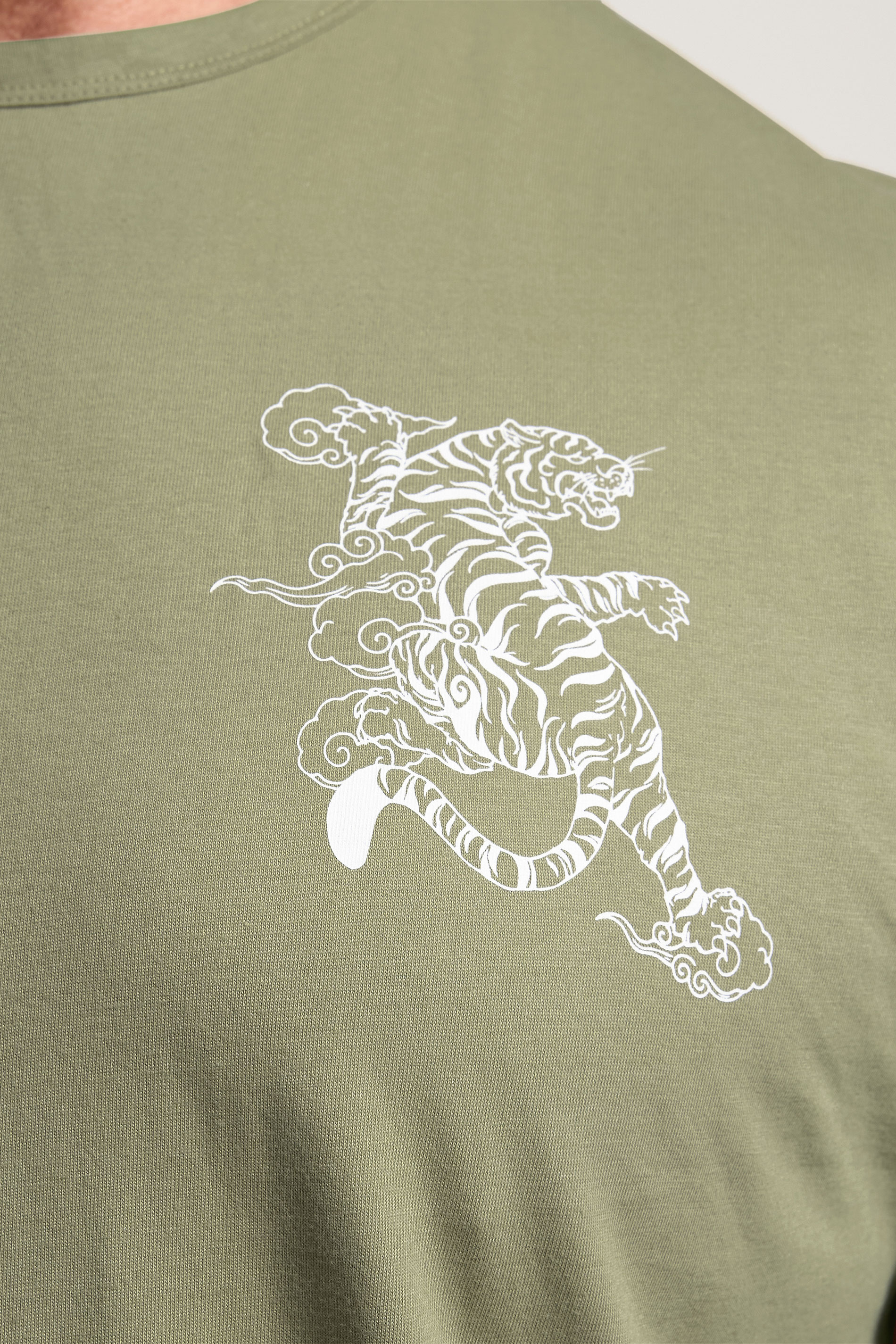 BadRhino Big & Tall Basil Green Tiger Graphic Vest Top | BadRhino 4