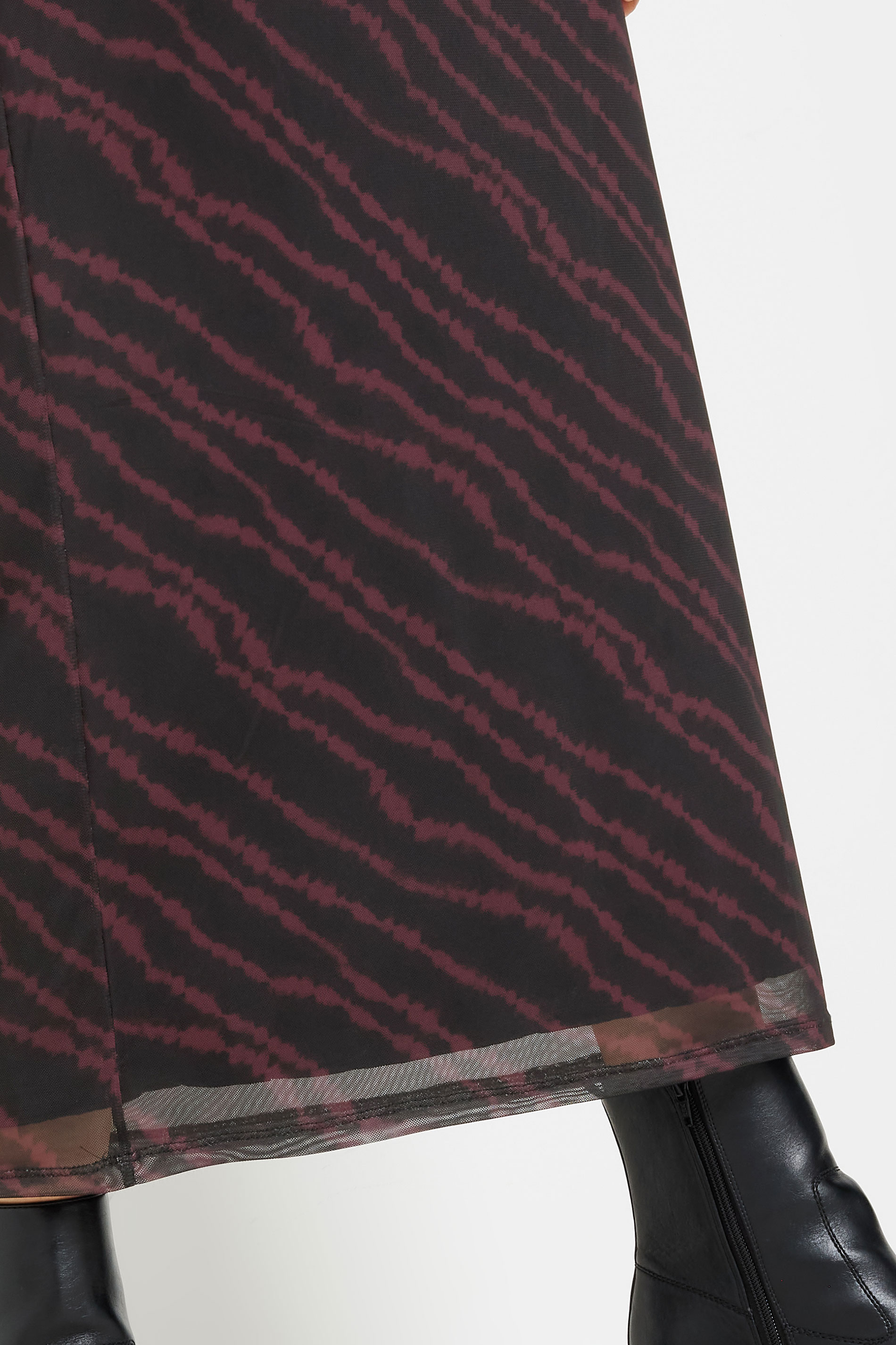 LTS Tall Burgundy Red Mesh Abstract Maxi Skirt | Long Tall Sally 4