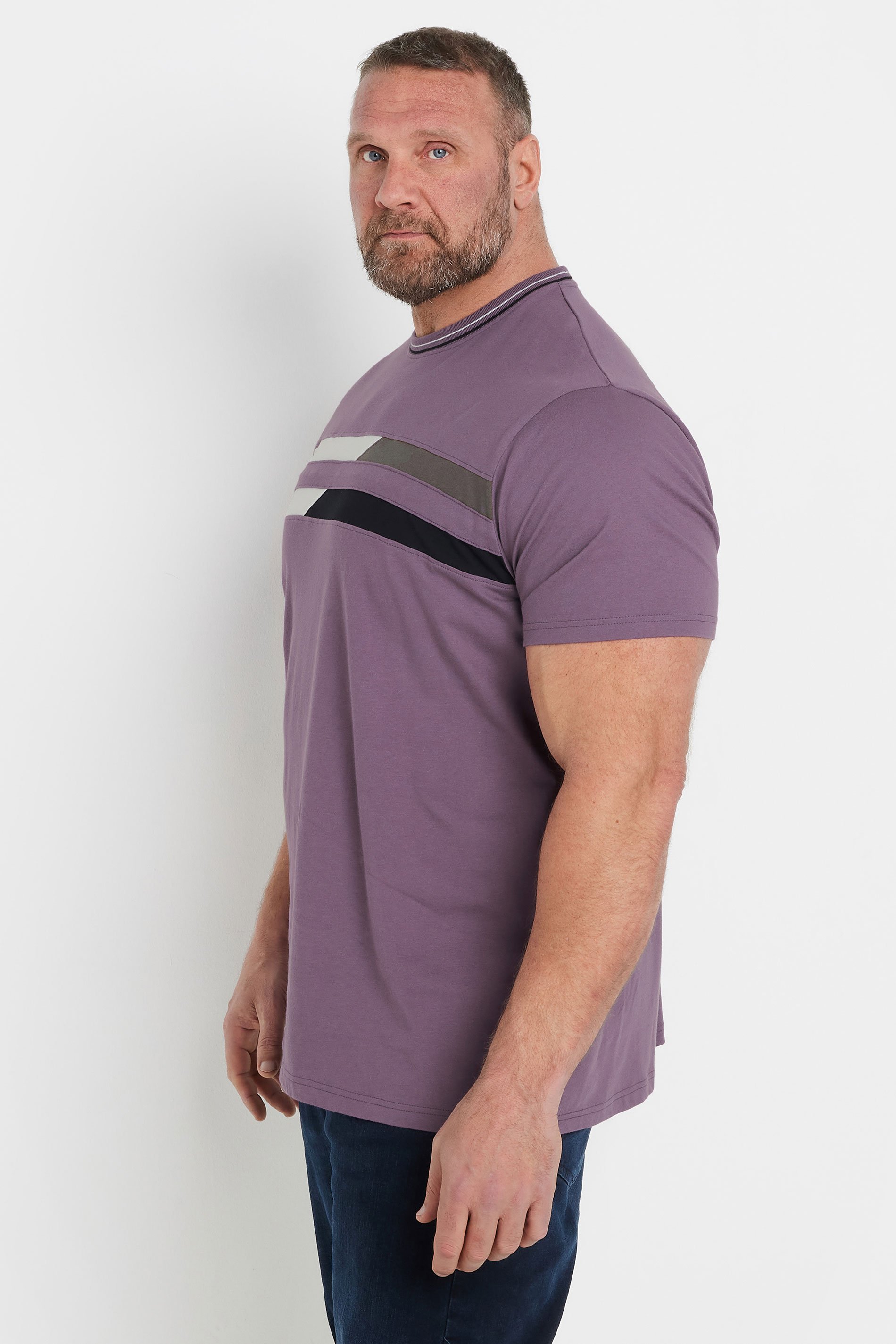 BadRhino Big & Tall Purple Cut & Sew T-Shirt | BadRhino 3