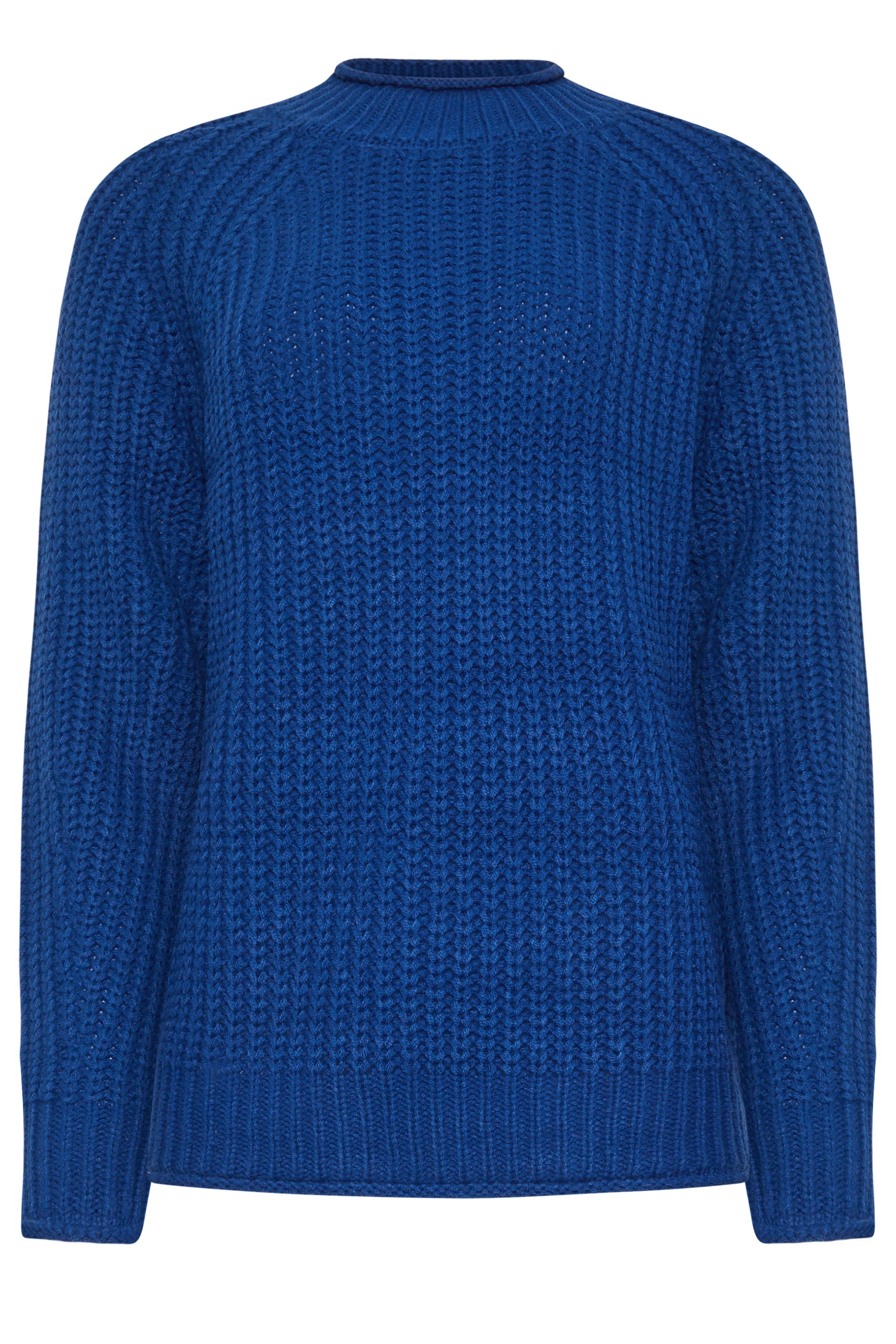LTS Tall Women's Cobalt Blue High Neck Knit Jumper | Long Tall Sally 5