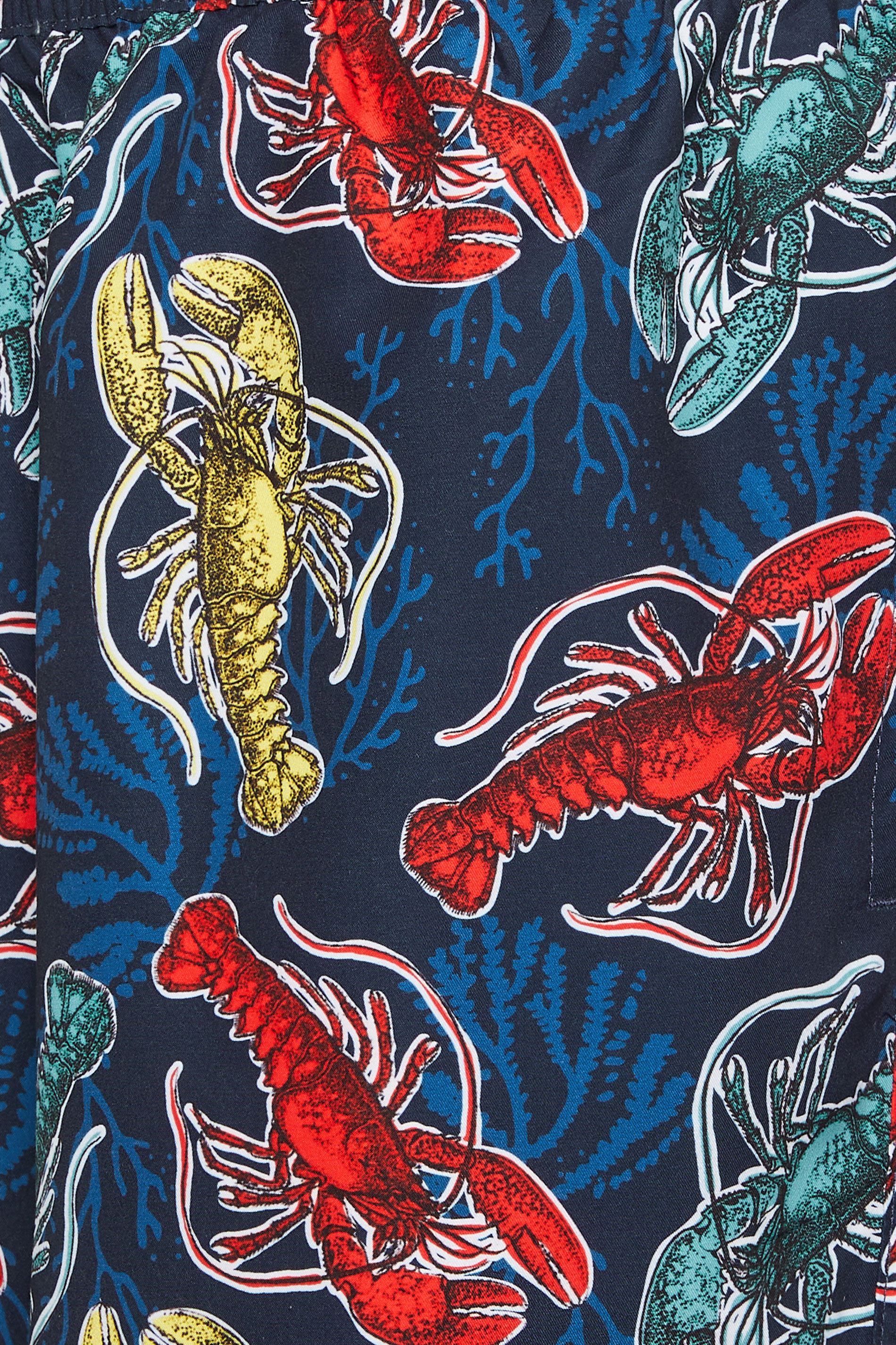 BadRhino Big & Tall Navy Blue Lobster Print Swim Shorts | BadRhino 6