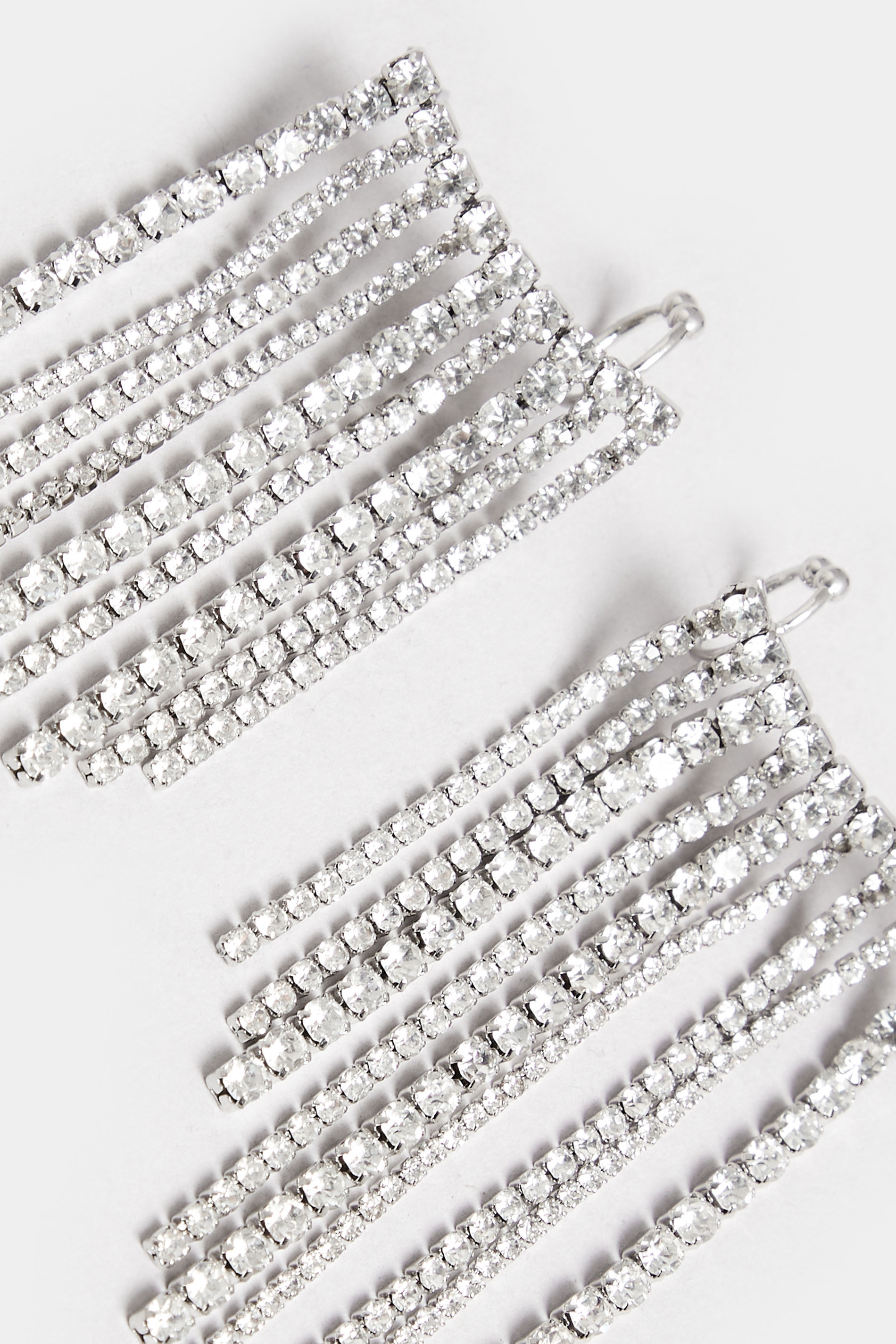 Silver Tone Diamante Cuff Earrings | Yours Clothing 3