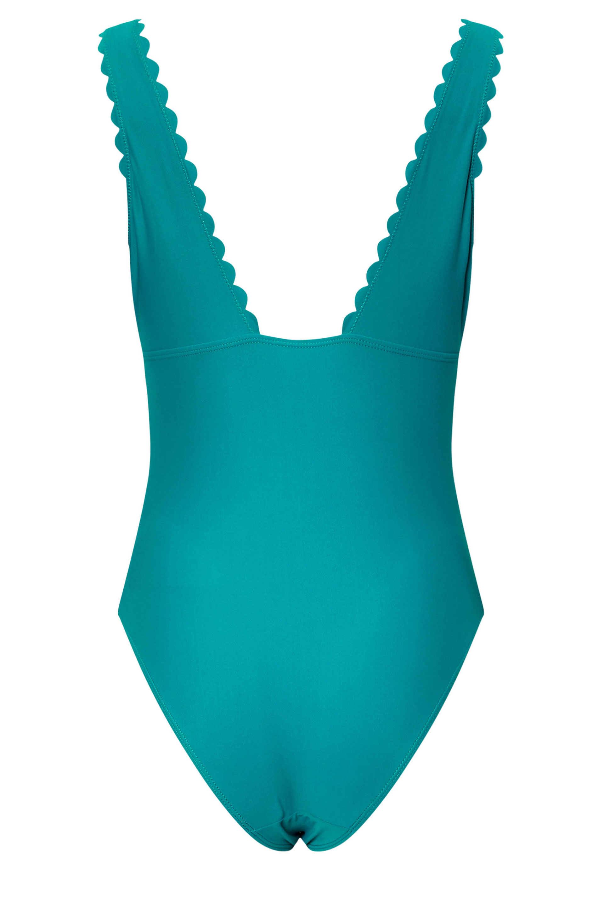 LTS Tall Turquoise Green Scalloped Seam Swimsuit | Long Tall Sally 9