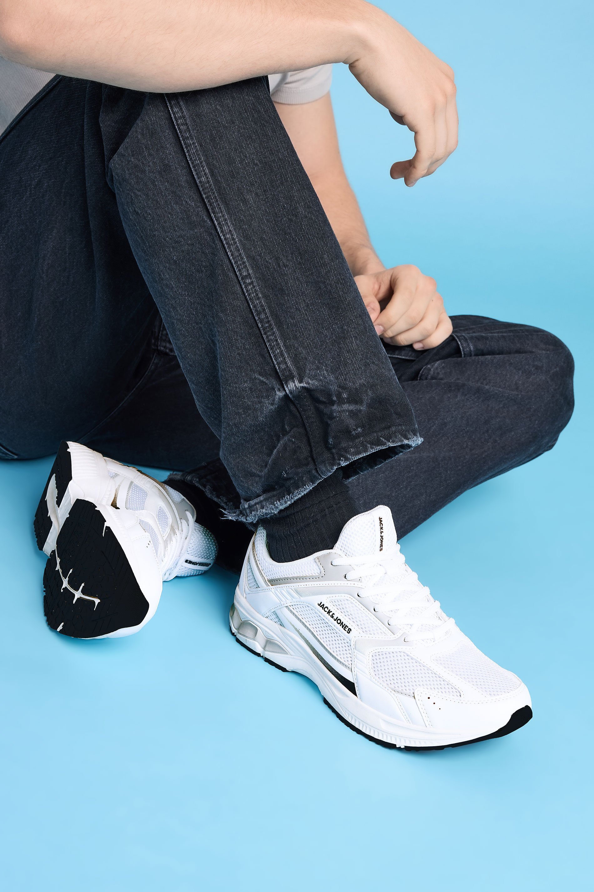 JACK & JONES White Mesh Trainer | BadRhino 1