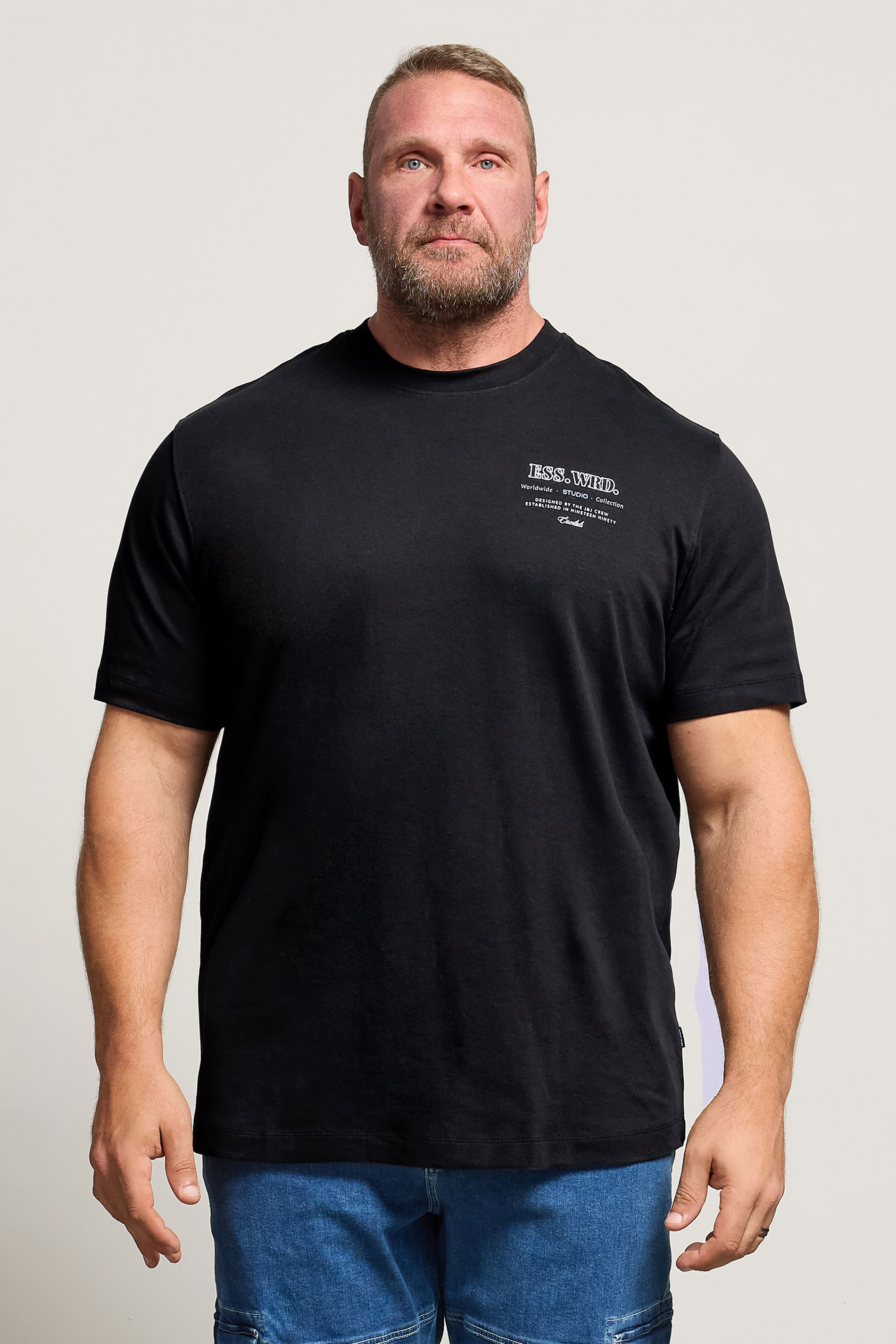 JACK & JONES Big & Tall Black Studio Graphic T-Shirt | BadRhino 1