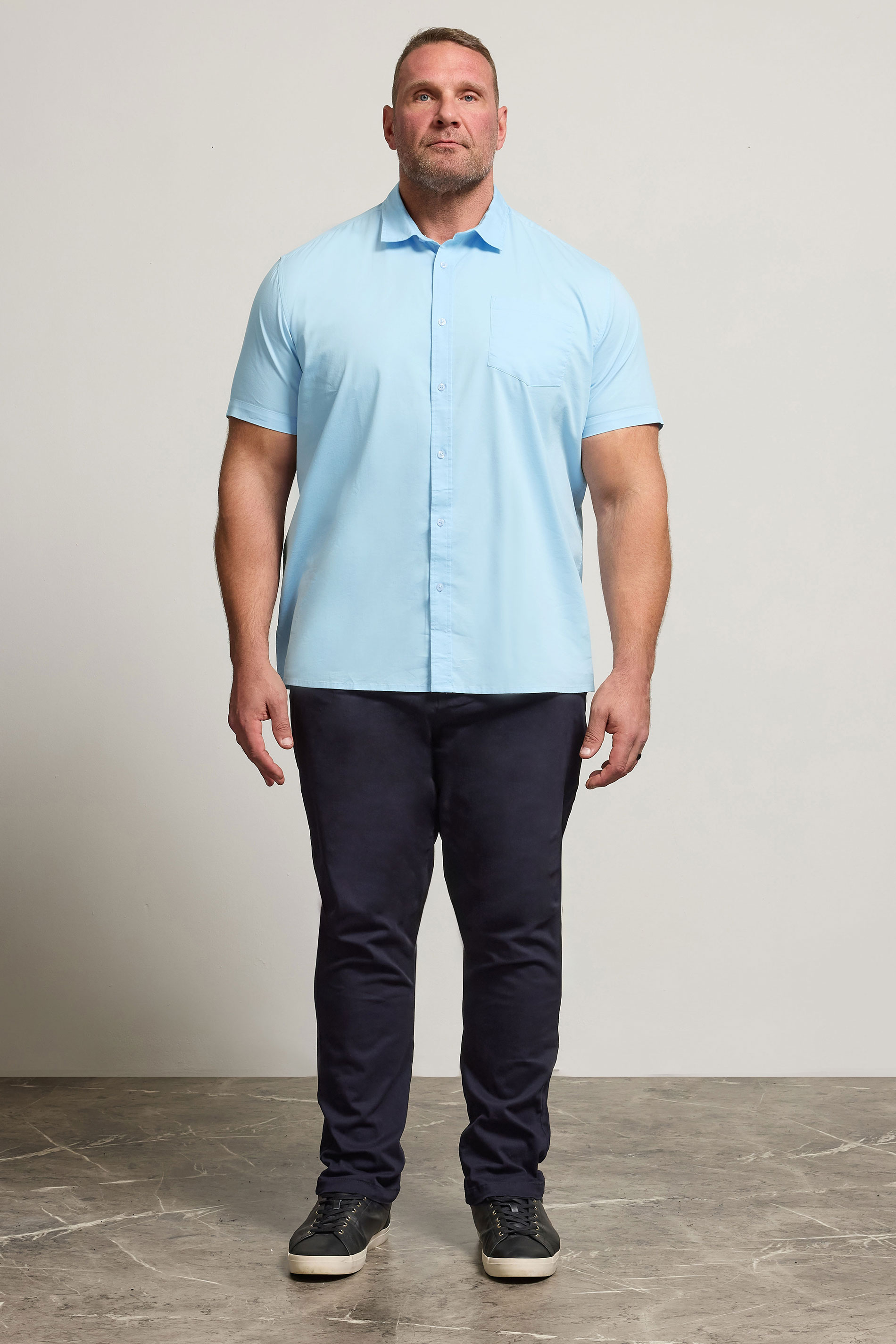BadRhino Big & Tall Light Blue Short Sleeve Shirt 2
