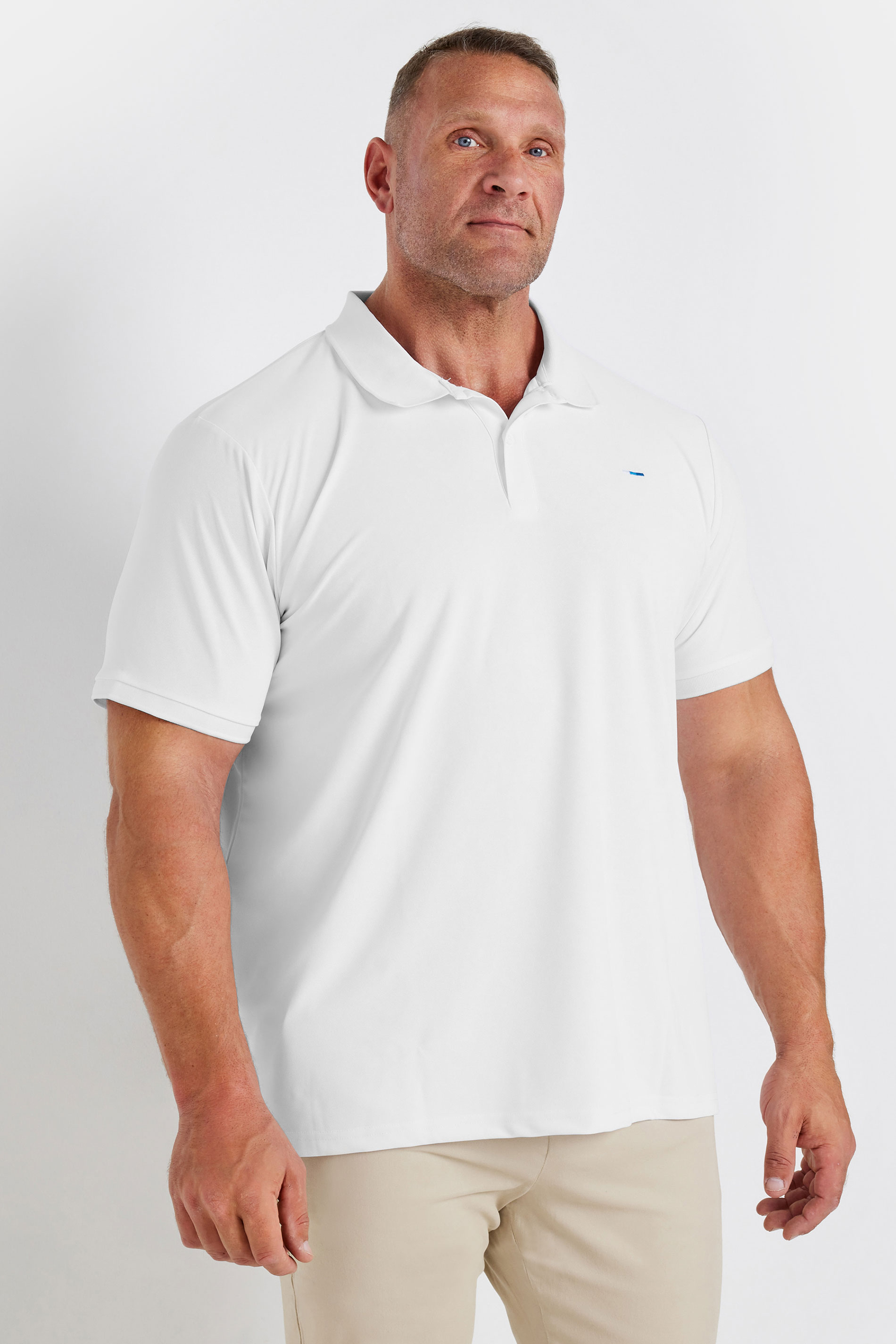 BadRhino Big & Tall White Pique Golf Polo Shirt | BadRhino 1