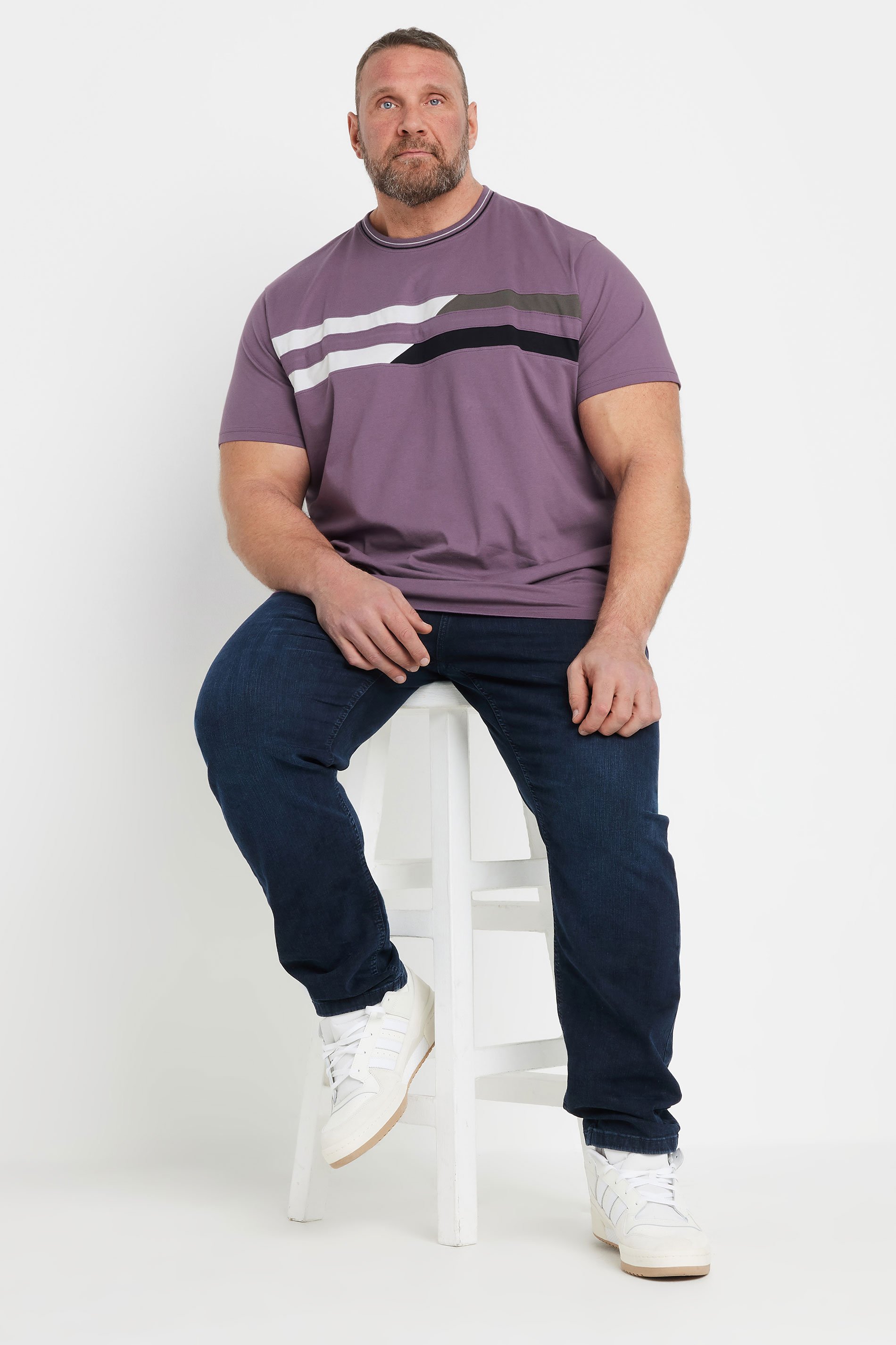 BadRhino Big & Tall Purple Cut & Sew T-Shirt | BadRhino 5