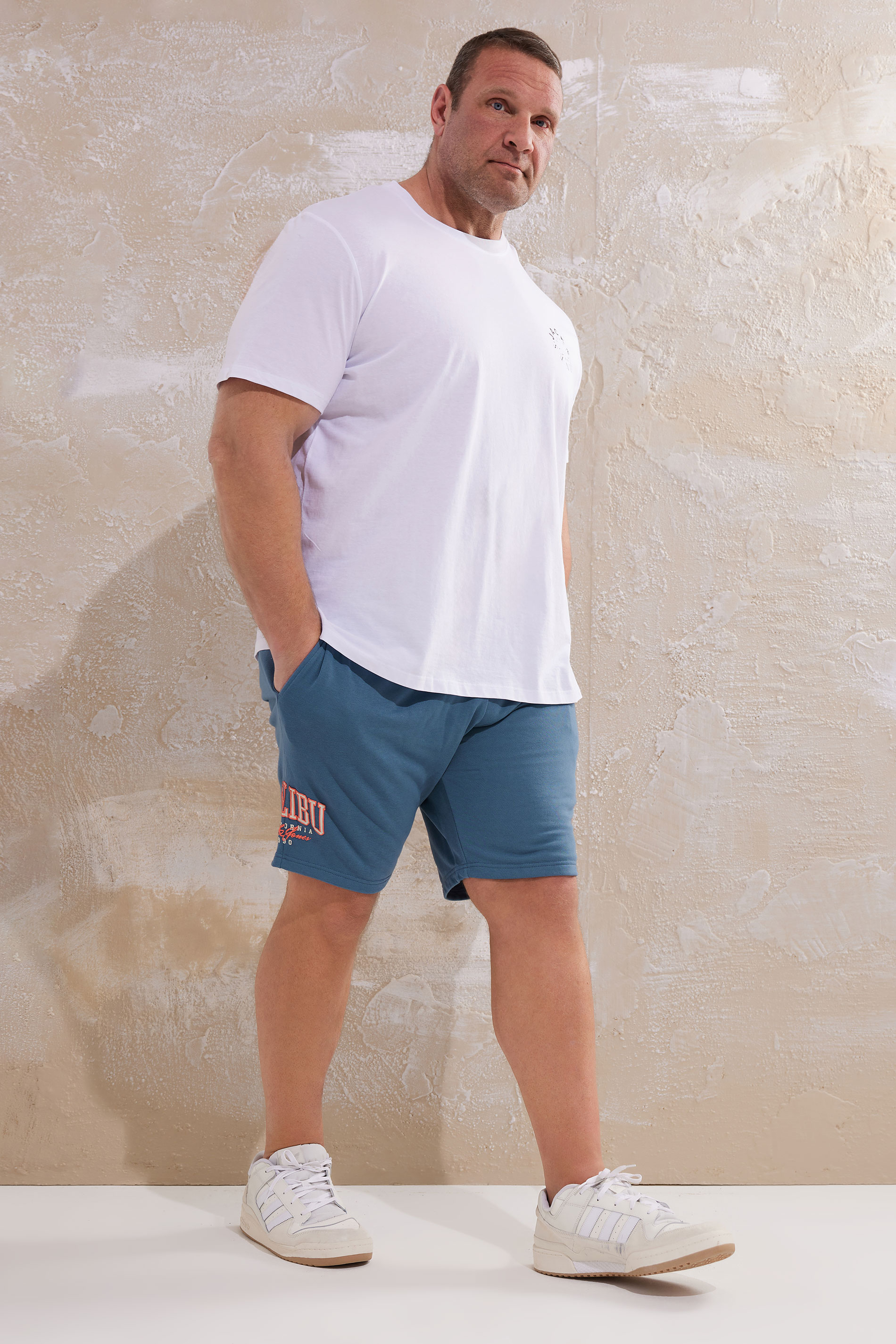 JACK & JONES Big & Tall Blue 'Malibu' Jogger Shorts | BadRhino 2