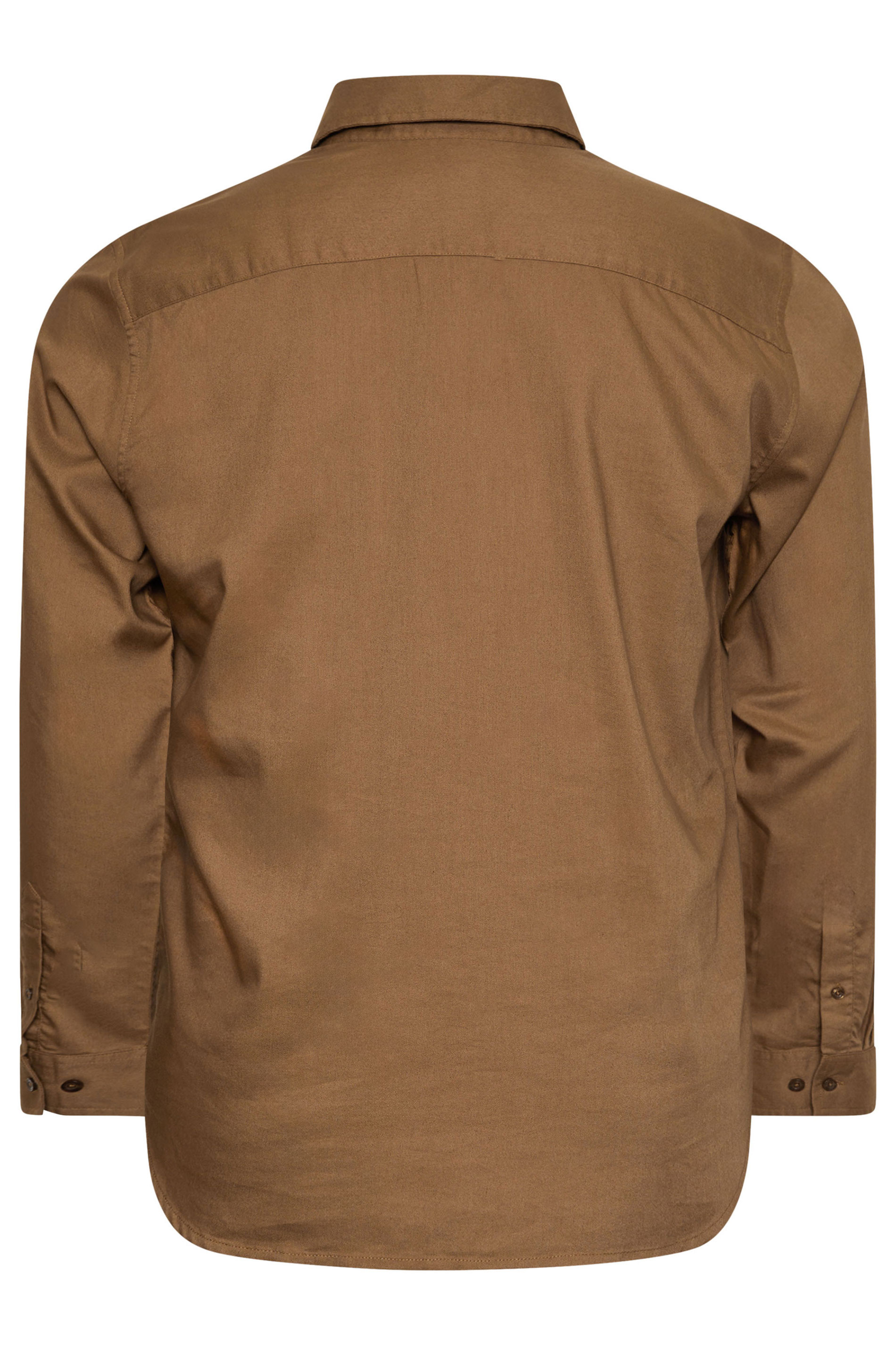 BadRhino Big & Tall Tan Brown Long Sleeve Oxford Shirt | BadRhino 7