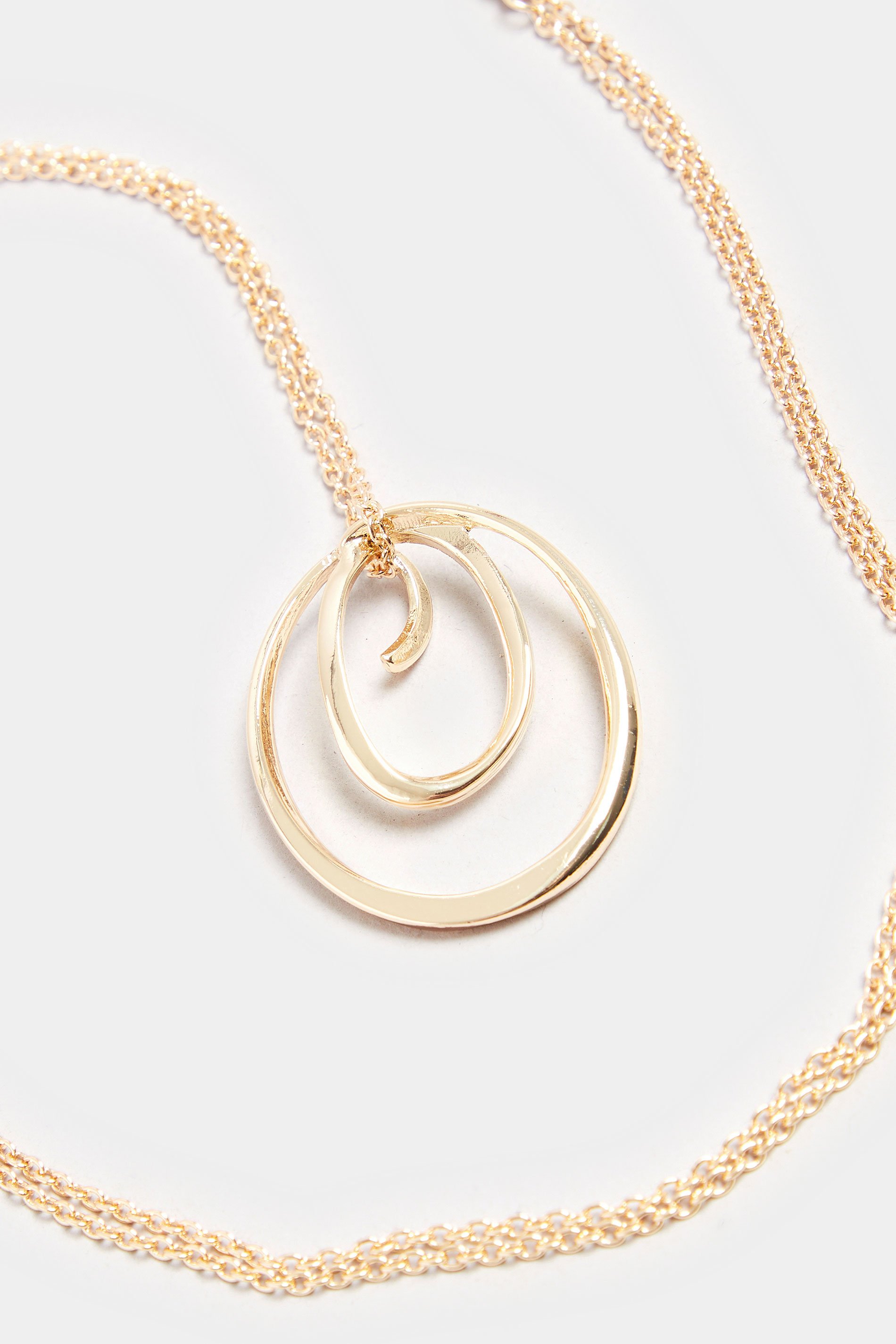 Gold Tone Circle Pendant Necklace | Yours Clothing  3