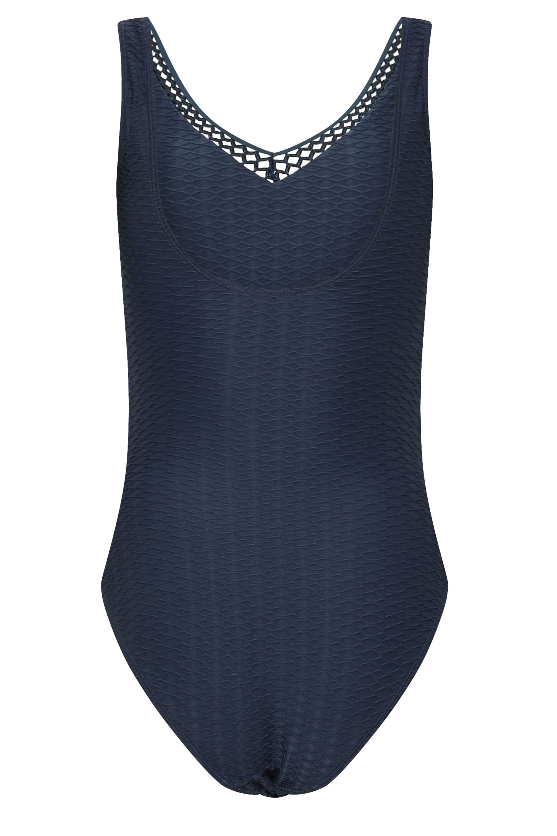 LTS Tall Navy Blue Textured Swimsuit | Long Tall Sally