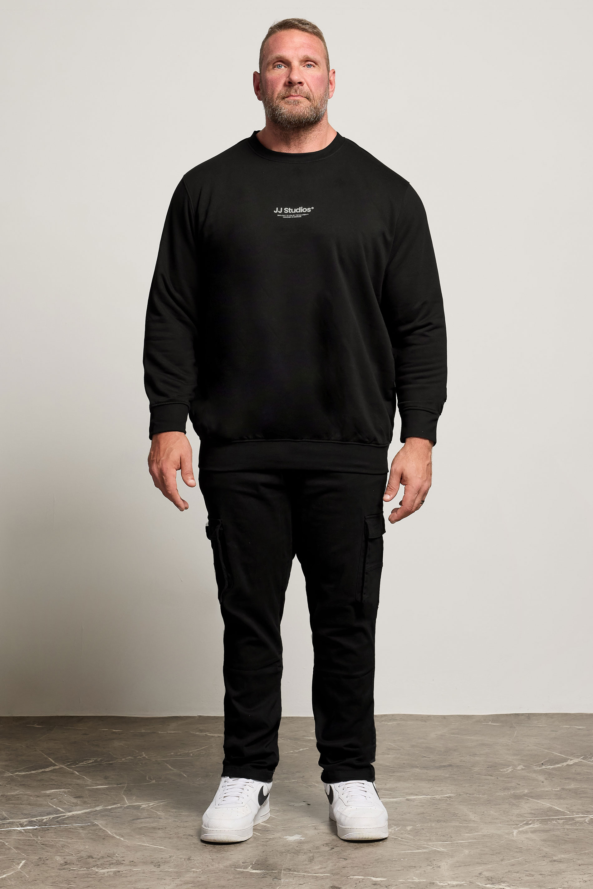 JACK & JONES Big & Tall Black JJ Studios Sweatshirt | BadRhino 2