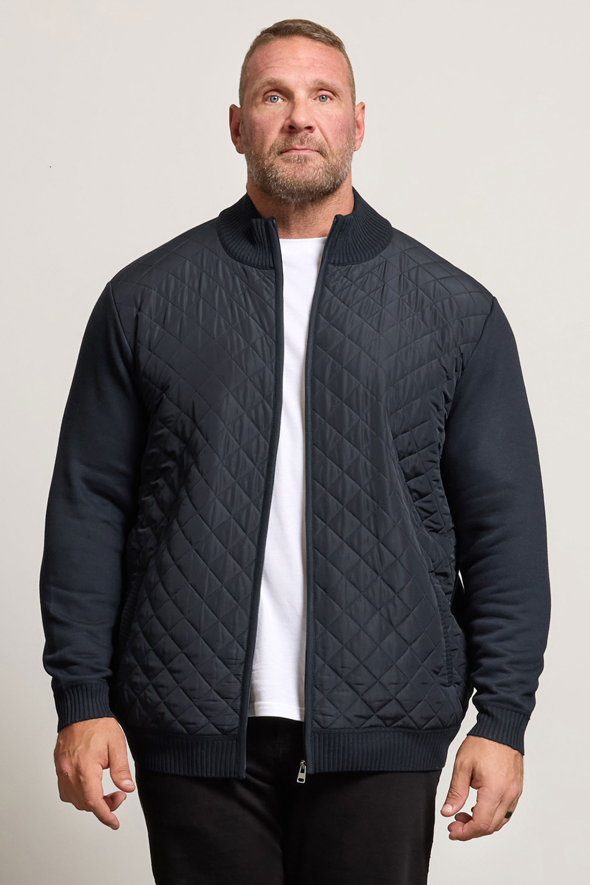 BadRhino Big & Tall Navy Blue Diamond Quilted Jacket 1