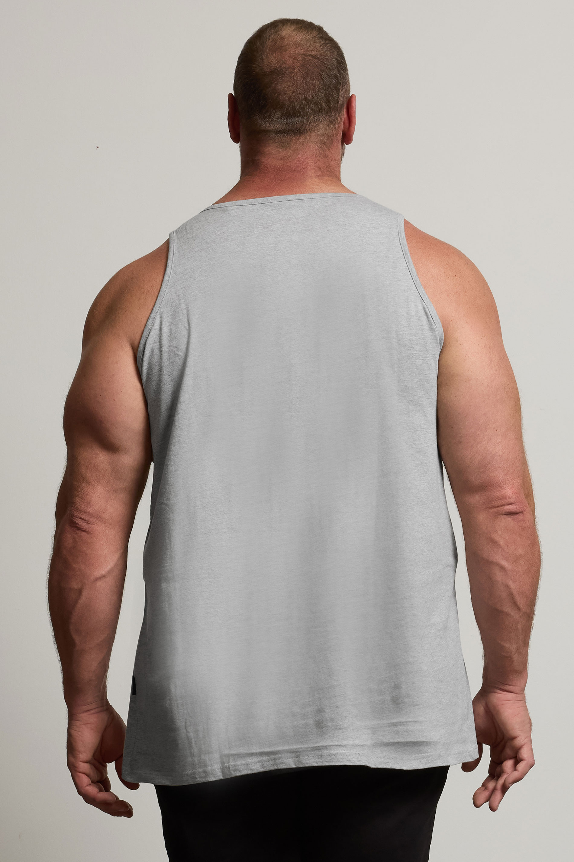 BadRhino Grey Marl Plain Vest Top | BadRhino 2