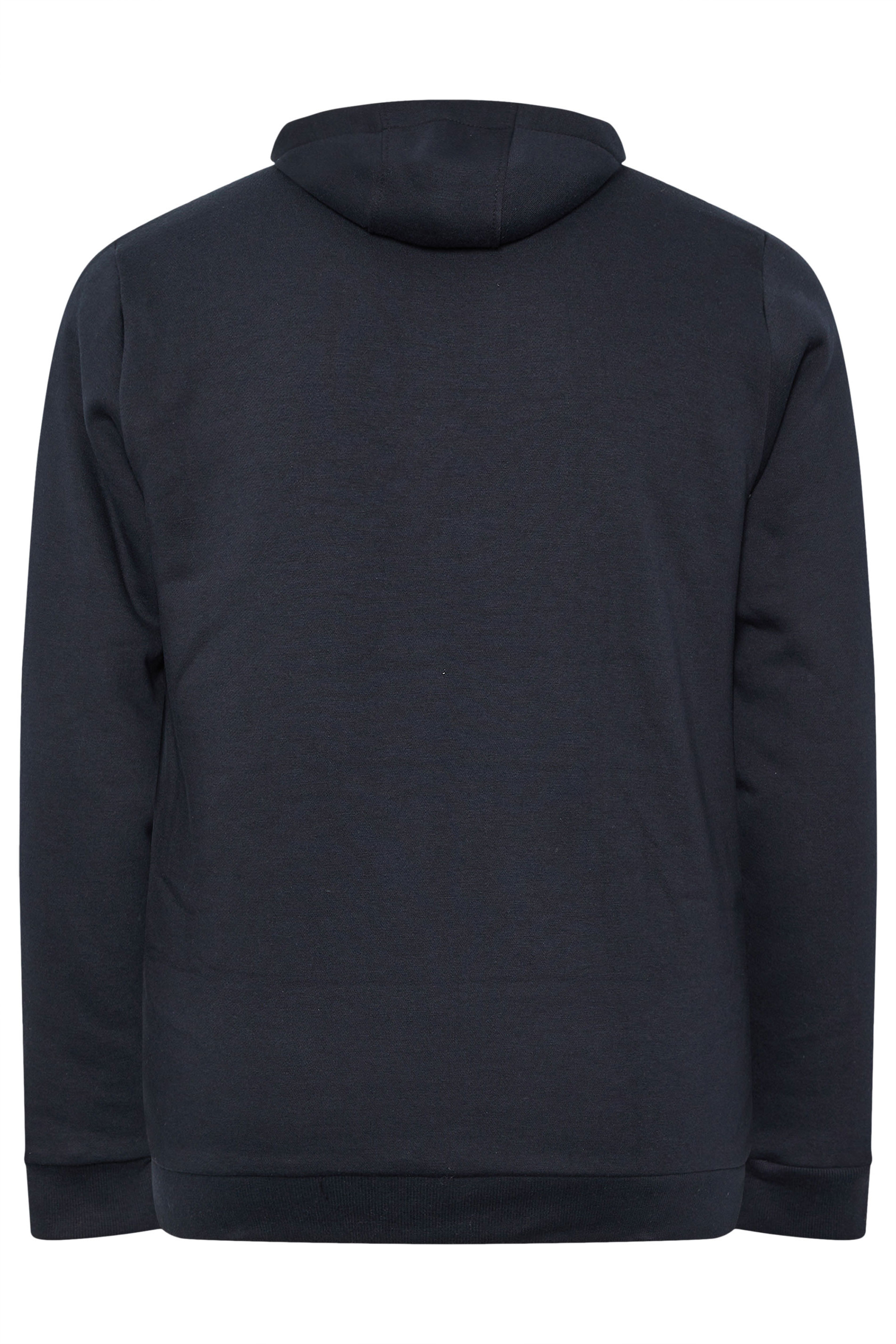BadRhino Big & Tall Navy Blue Borg Lined Zip Through Hoodie | BadRhino 6