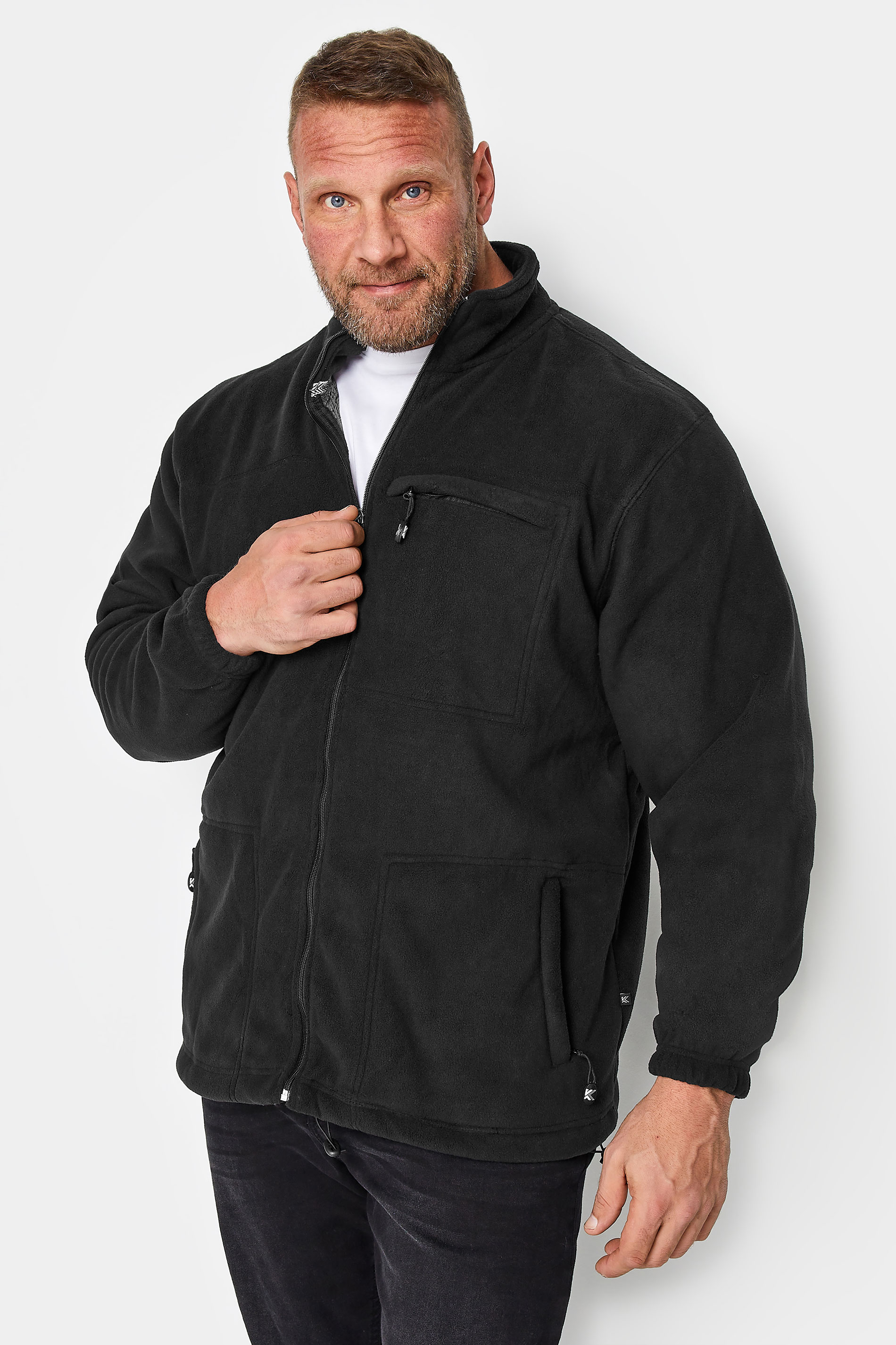 KAM Big & Tall Black Fleece Jacket | BadRhino 1