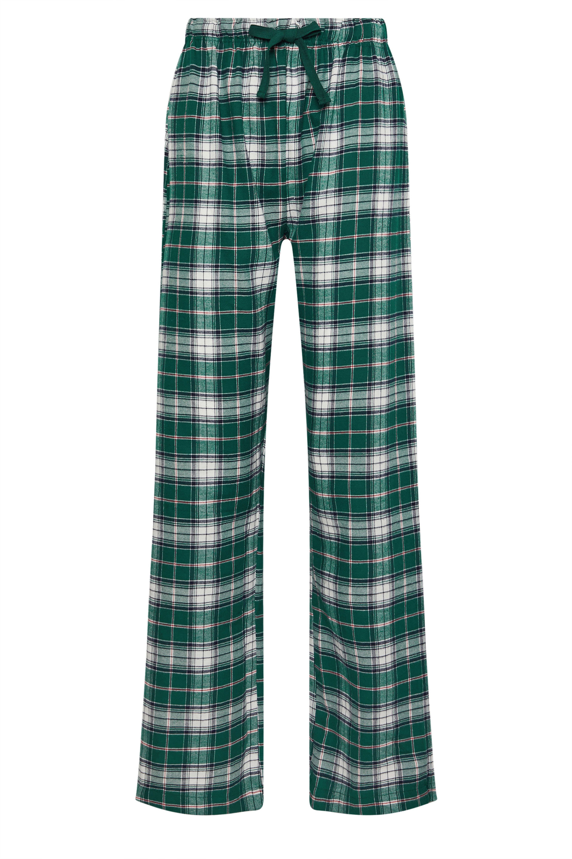 LTS Tall Forest Green Woven Check Pyjama Bottoms | Long Tall Sally 7