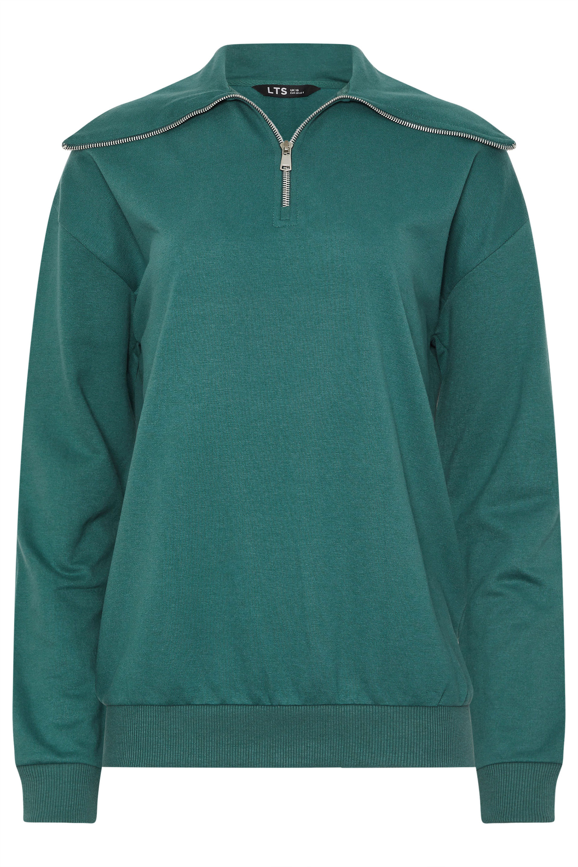 LTS Tall Women's Teal Green Quarter Zip Sweatshirt | Long Tall Sally 5