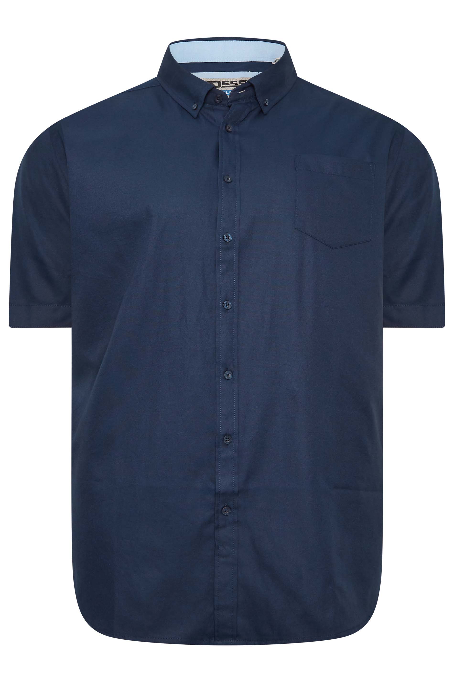 D555 Big & Tall Navy Blue Short Sleeve Oxford Shirt | BadRhino 2
