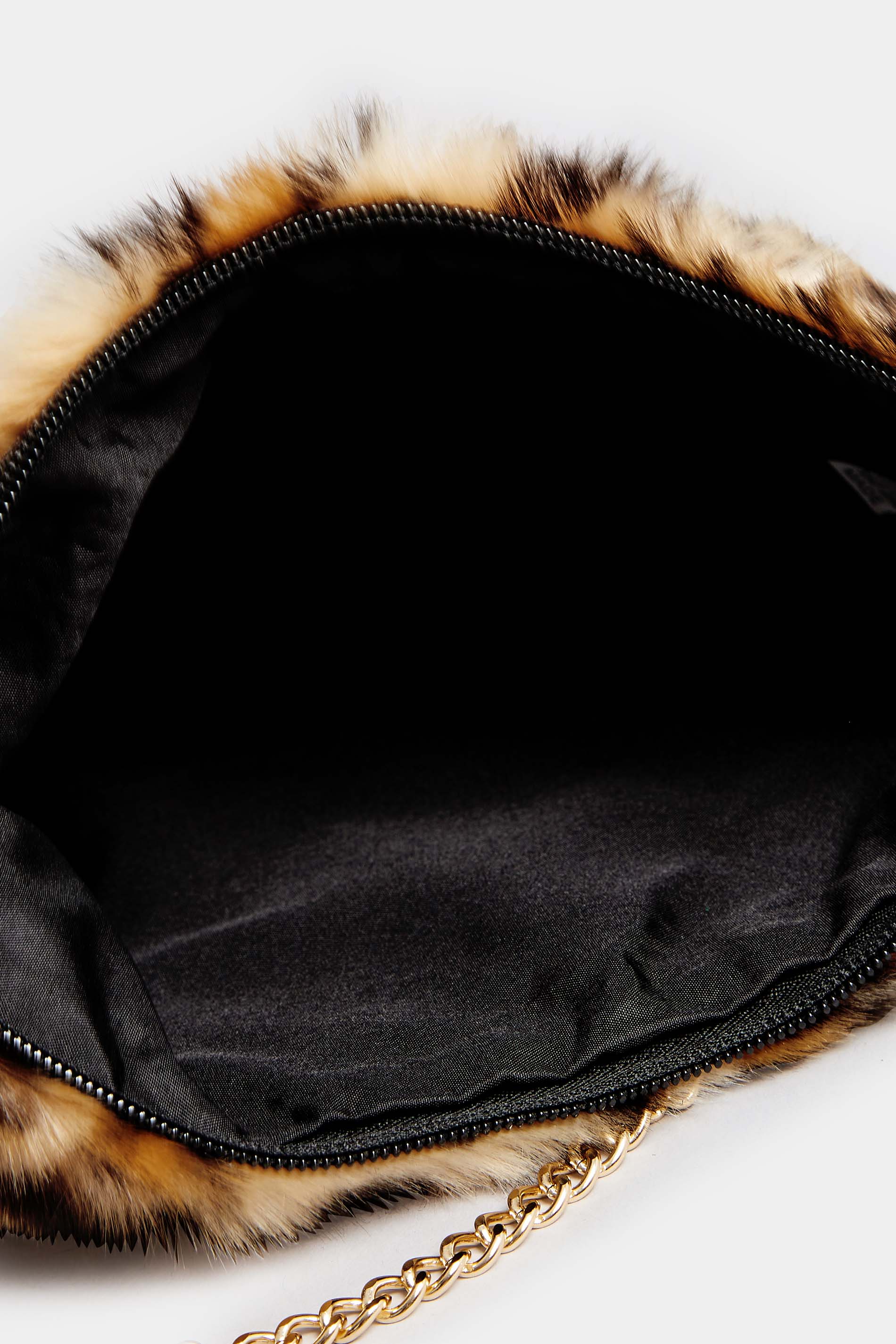 Natural Brown Leopard Print Faux Fur Bag 6