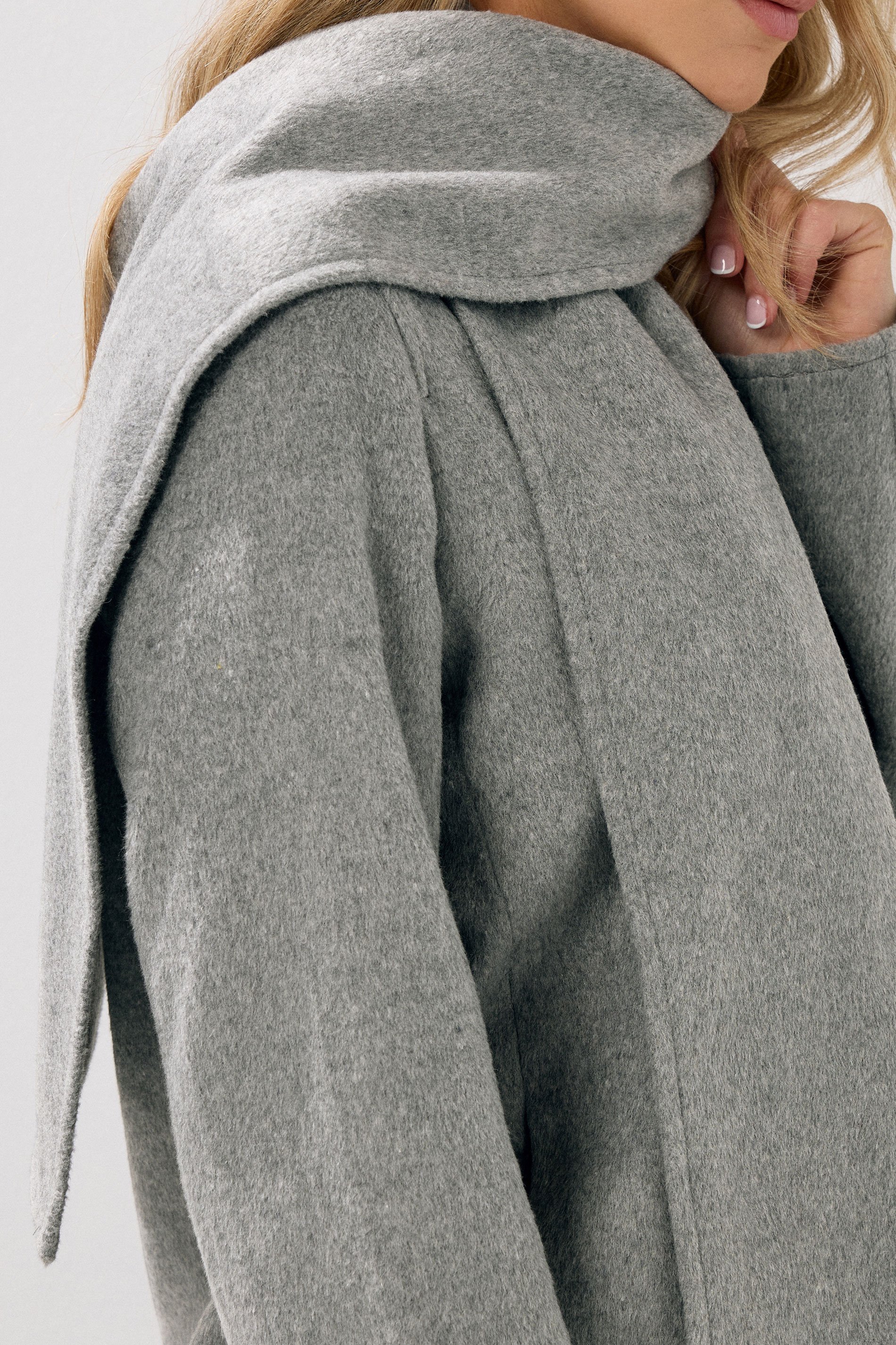 LTS Tall Grey Formal Scarf Coat | Long Tall Sally 6