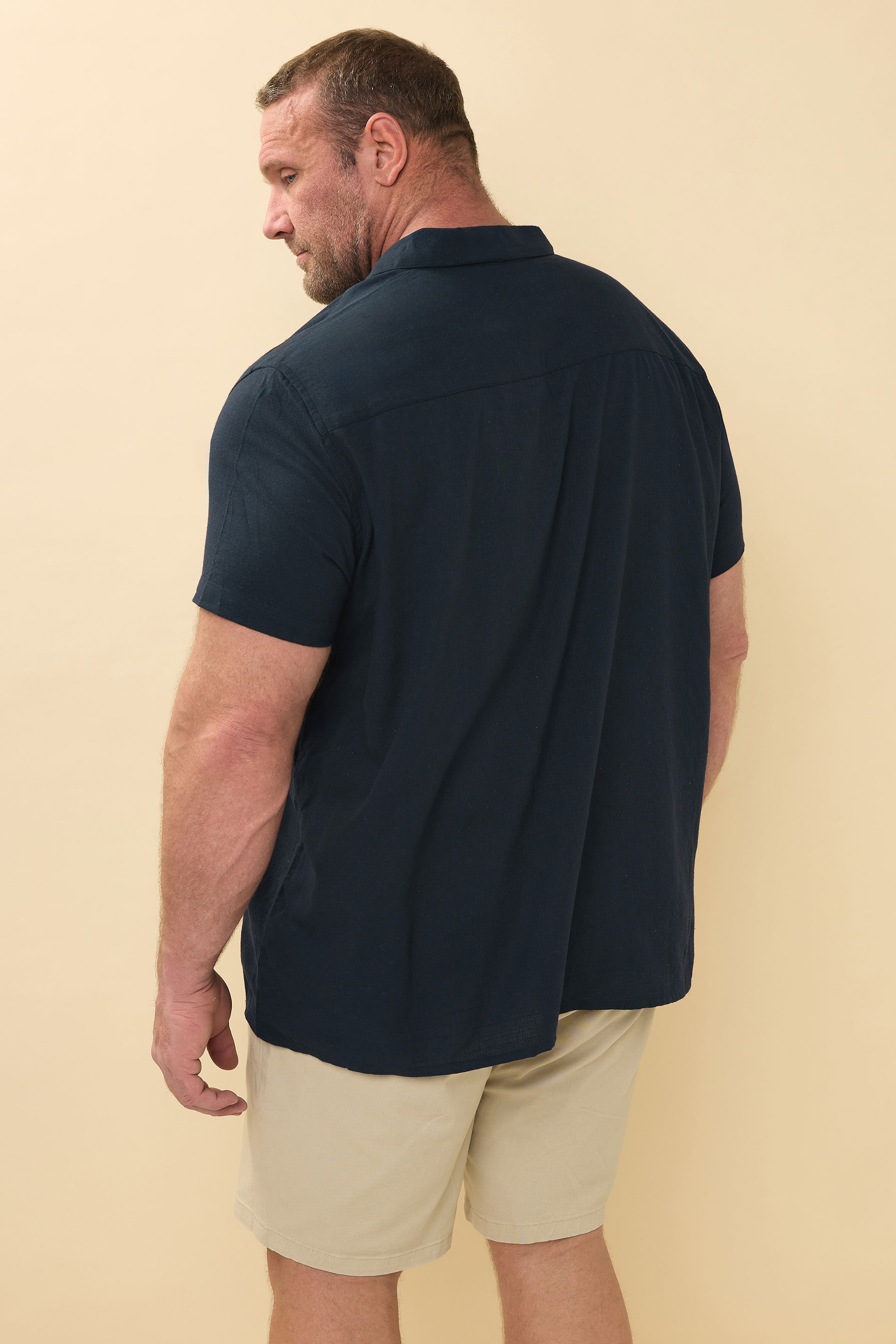 BadRhino Big & Tall Navy Blue Floral Embroidered Shirt | BadRhino 4