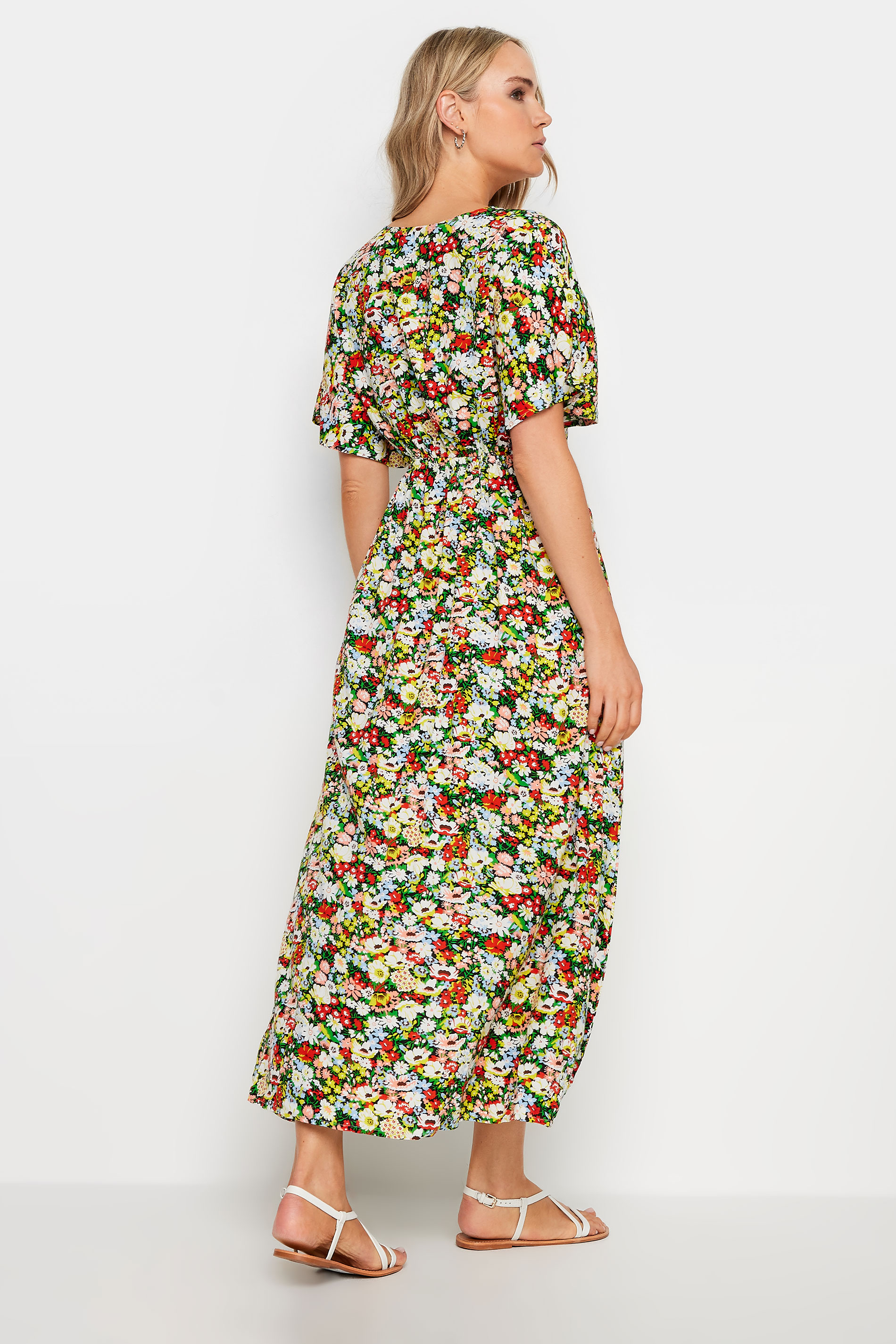 LTS Tall Women's Yellow Floral Print Split Front Midaxi Dress | Long Tall Sally 3