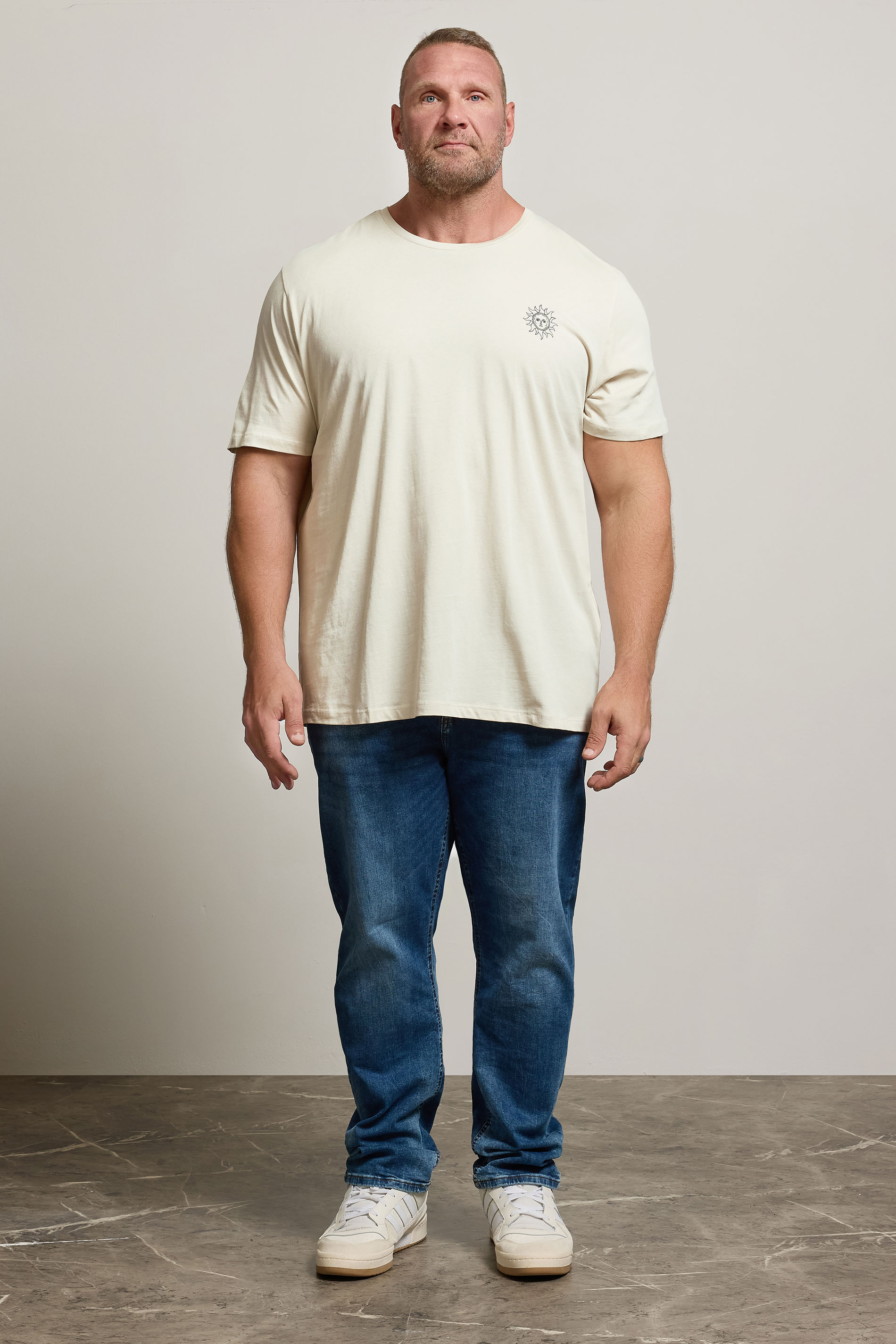 JACK & JONES Big & Tall Moonbeam White 'Astrology Sun' Print T-Shirt | BadRhino 2