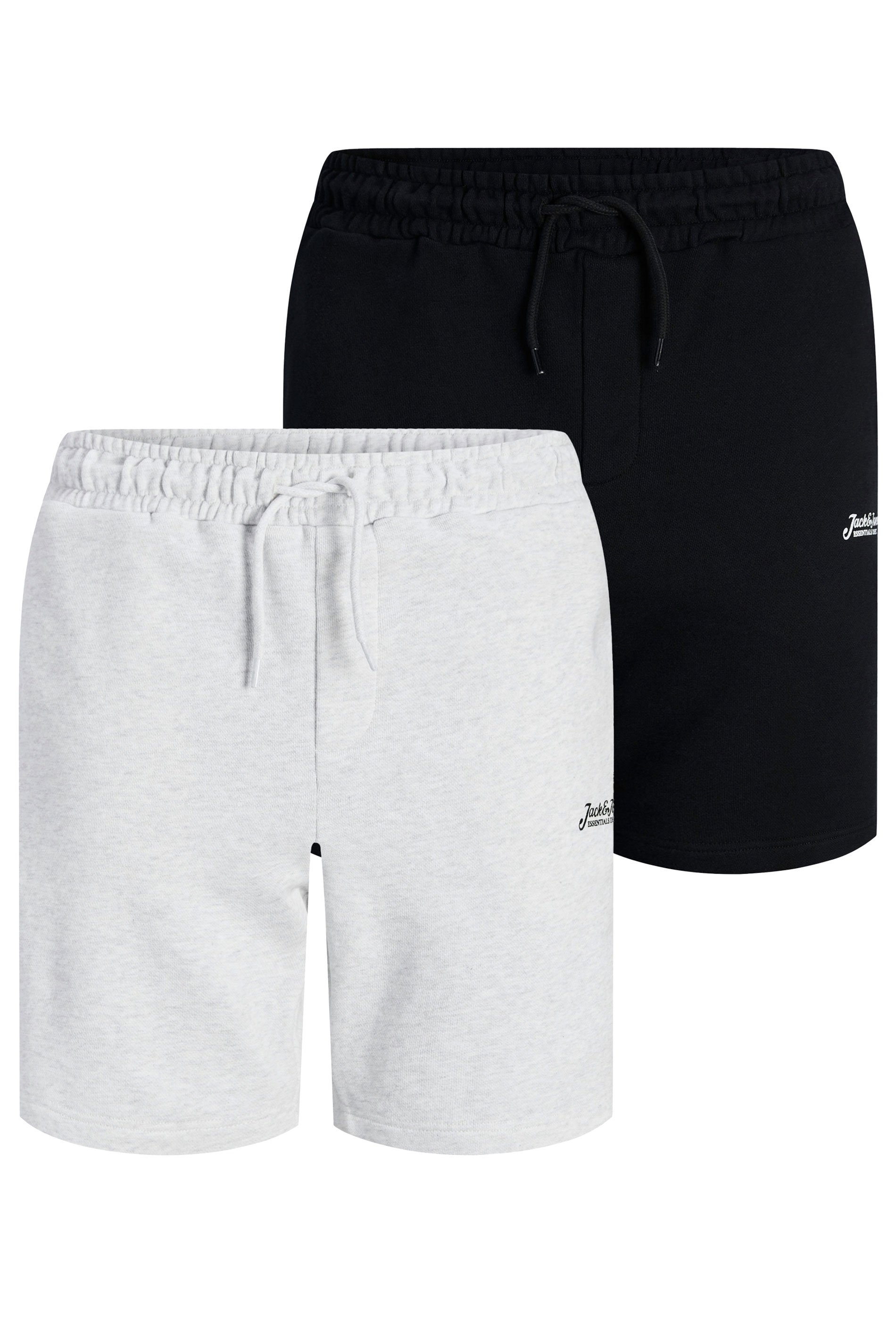 JACK & JONES Big & Tall 2 Pack Black & Grey 'Beau' Jogger Shorts | BadRhino 4
