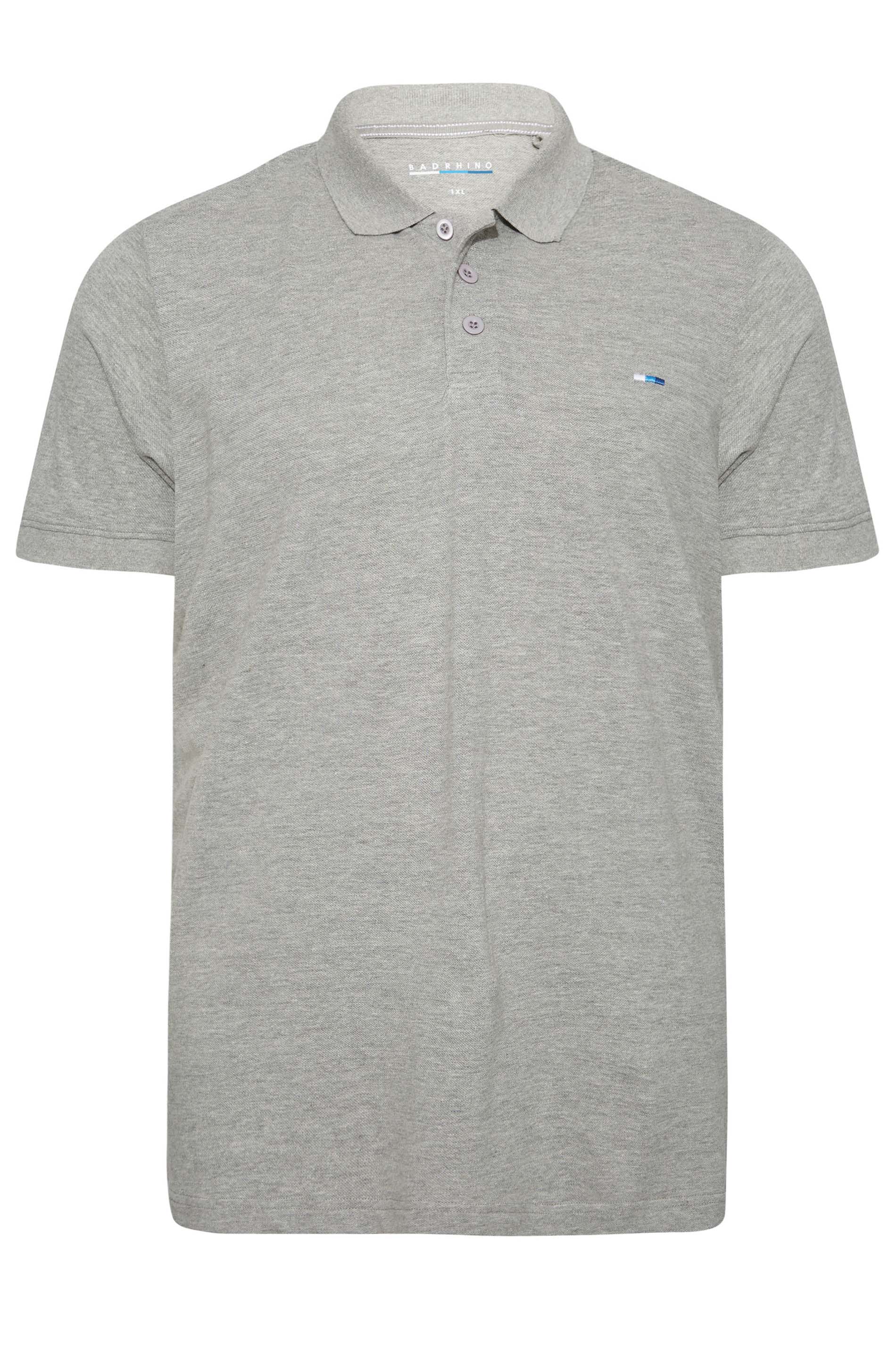 BadRhino Grey Marl Essential Polo Shirt | BadRhino 6