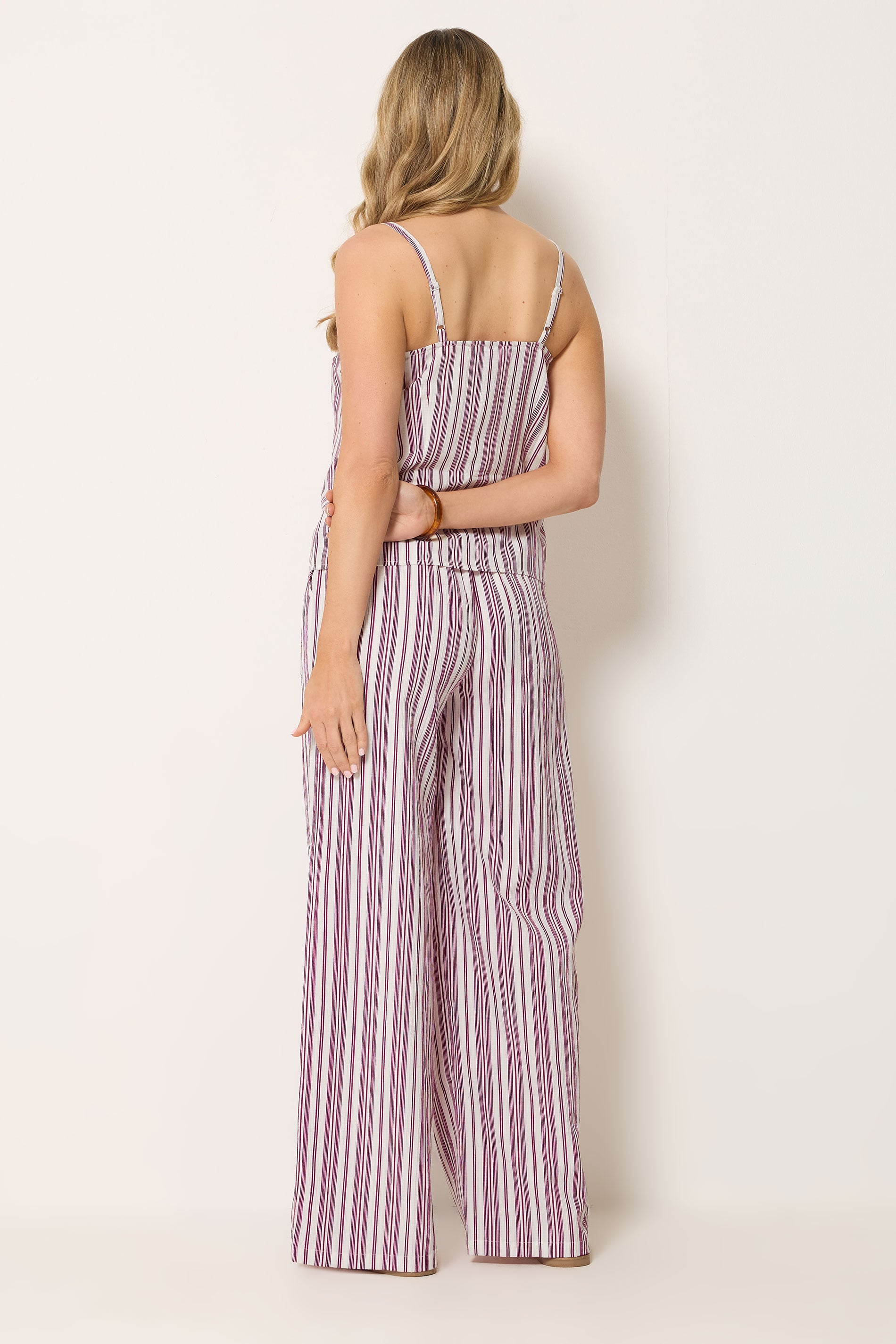 LTS Tall Women's Set Red Stripe Button Waistcoat & Wide Leg Trousers | Long Tall Sally 2