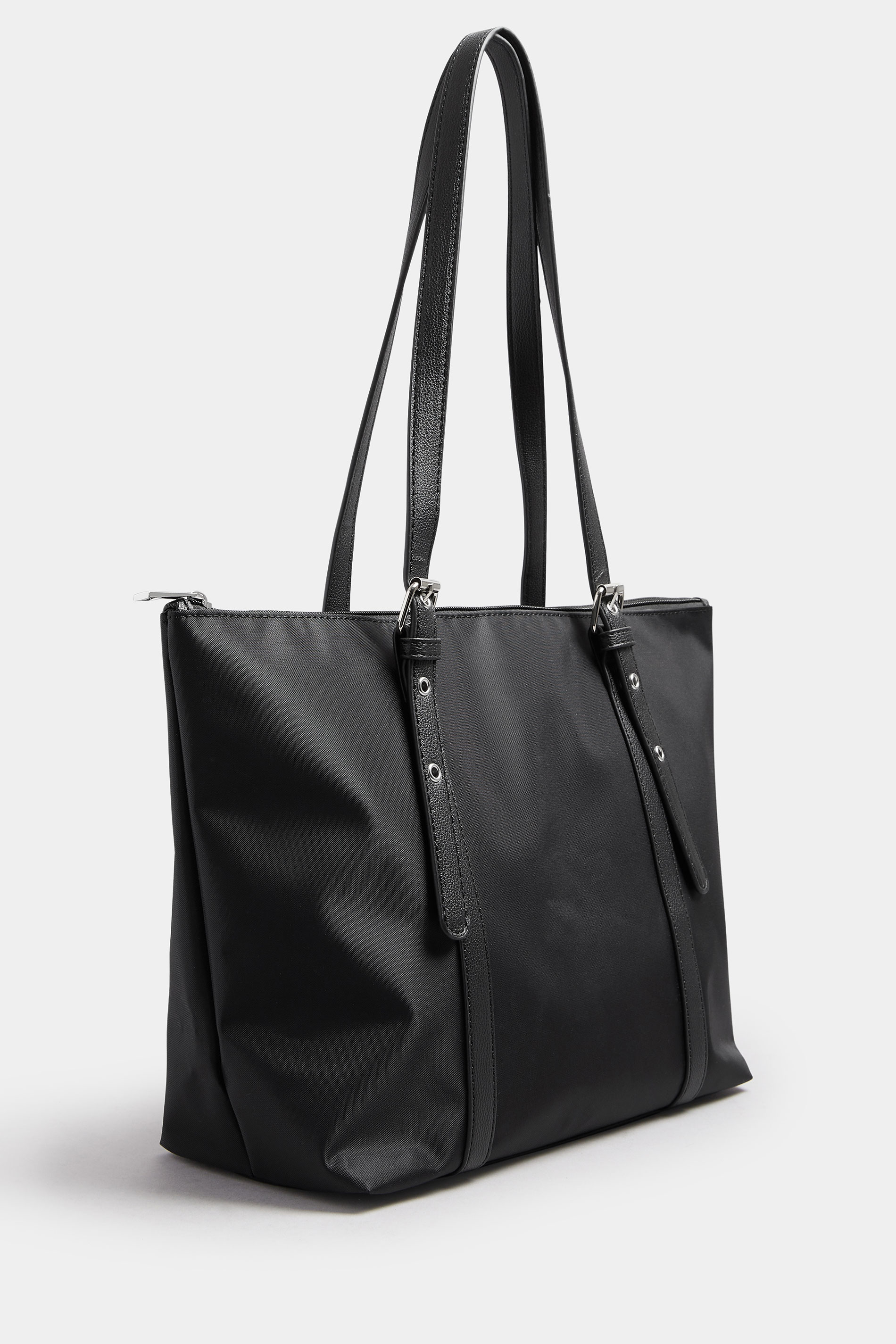 Black Buckle Strap Tote Bag | Yours Clothing 3